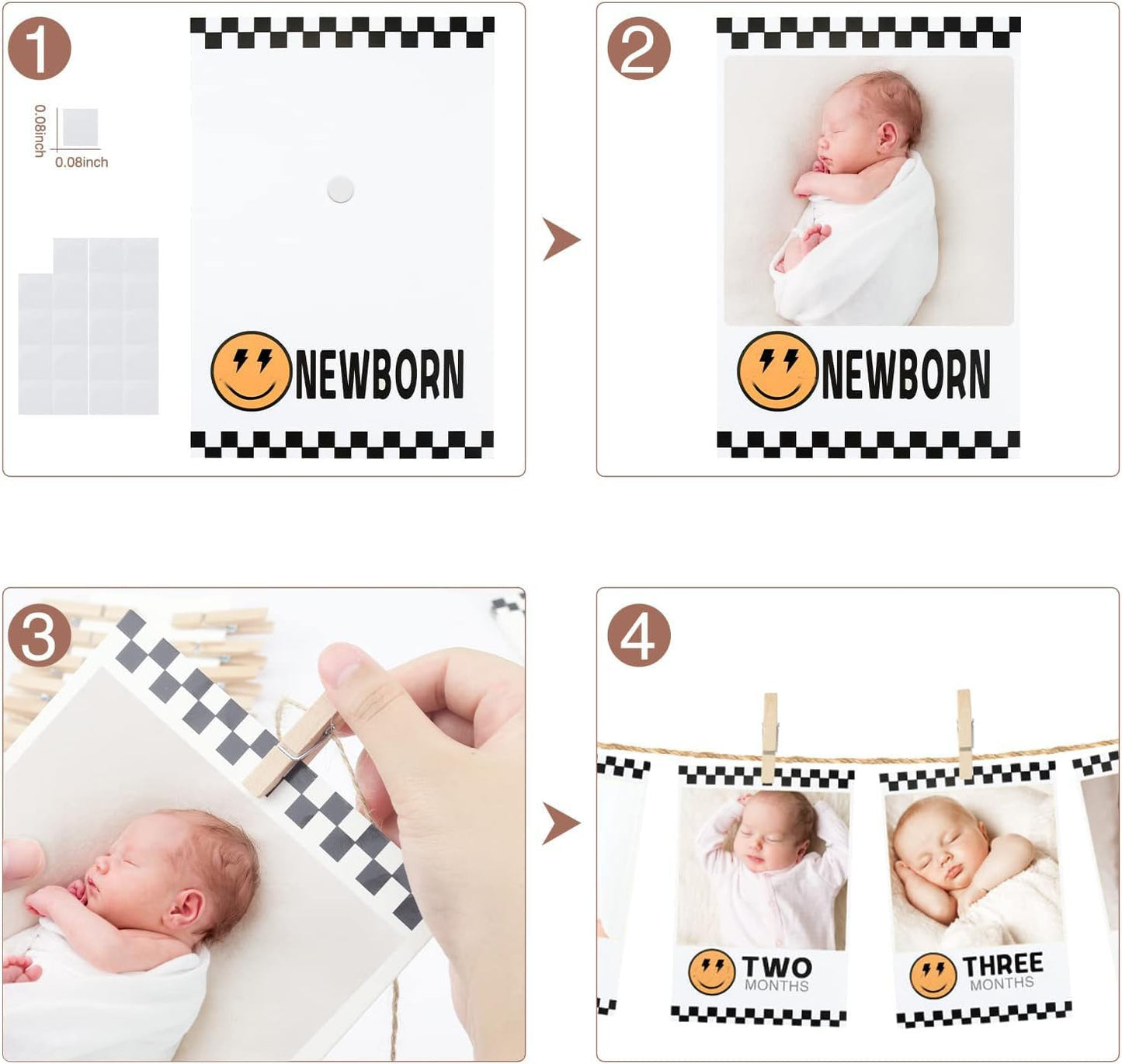 One Happy Dude Baby First Birthday Photo Banner for Newborn to 12 Months Photograph Bunting 1st Birthday Photo Display Garland for Boys Monthly Milestone Party Decor