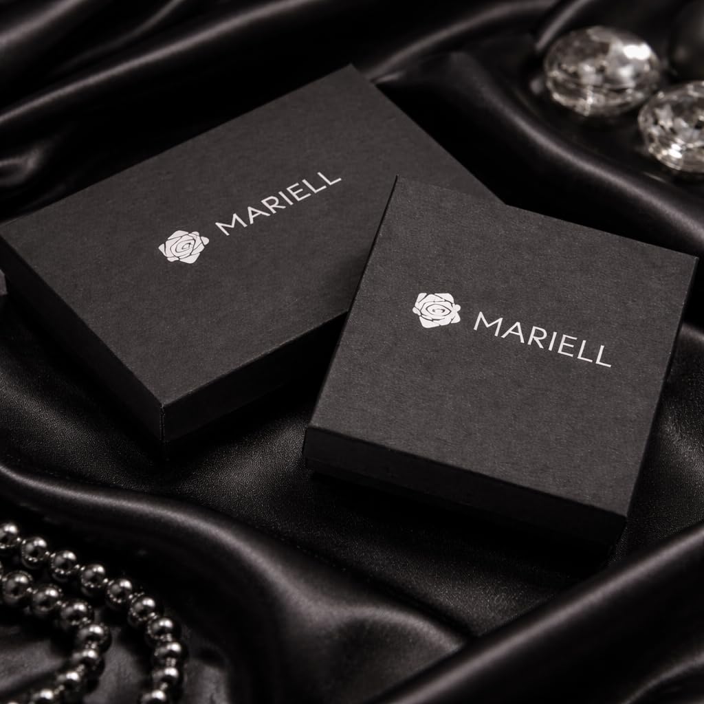 Mariell 14K Rose Gold Plated Cubic Zirconia Necklace & Earrings Bridal Jewelry Set, CZ Crystal Statement Necklace Set for Weddings, Formal Events, Mother of the Bride