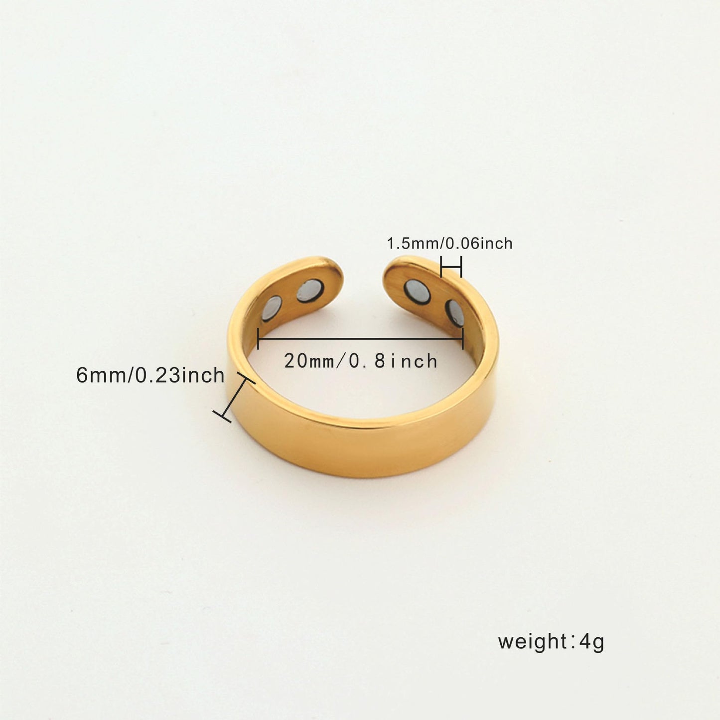 LIU JUN Rings for Women, Magtherapy Lymphatic Drainage Titanium Ion Rings Lymph Nodes Acupuncture Therapy Open Olux Ring For Women Men Health Jewelry Gifts(2magnts-gold+silver)