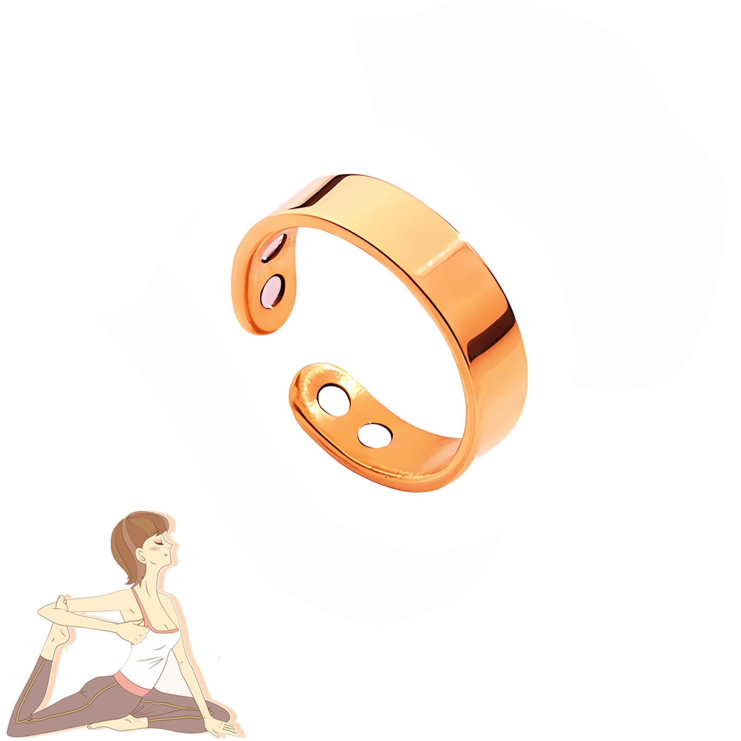 LIU JUN Rings for Women, Magtherapy Lymphatic Drainage Titanium Ion Rings Lymph Nodes Acupuncture Therapy Open Olux Ring For Women Men Health Jewelry Gifts (rose gold)