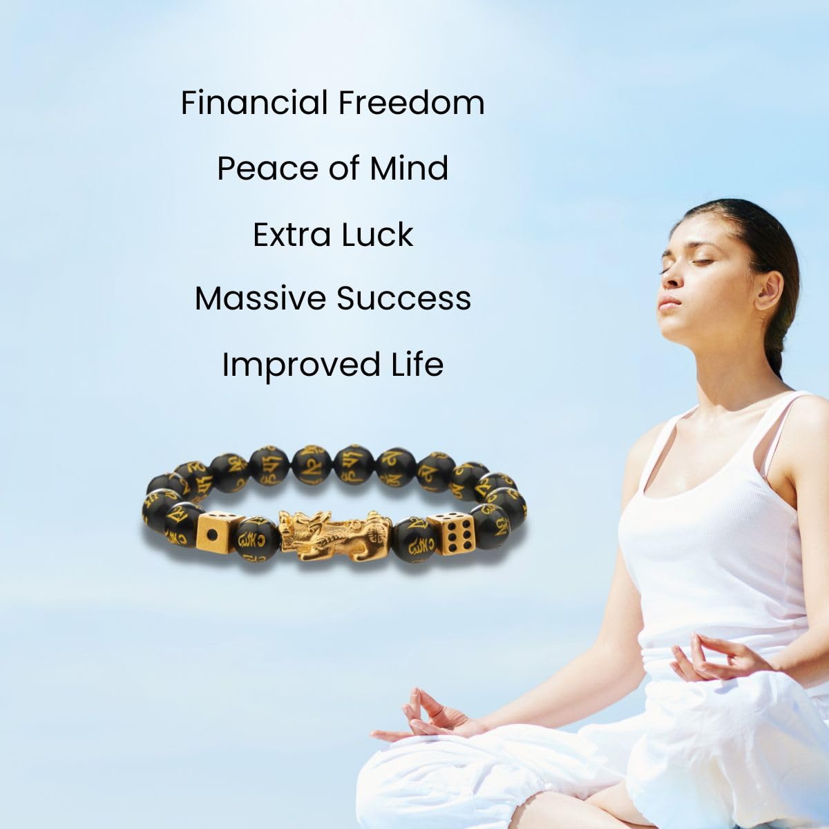 Buddha & Karma Debt Relief & Gambling Luck Pi Xiu/Pi Yao Bracelet – Feng Shui Lucky Charm for Wealth, Protection & Prosperity – Energy Healing Jewelry for Men & Women