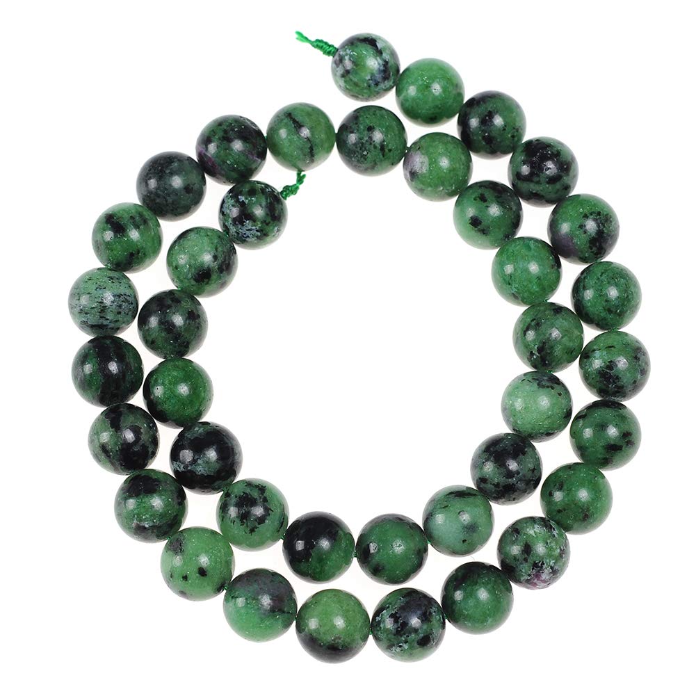 10mm Natural Ruby Emerald Gemstone Round Loose Beads Crystal Stone Bracelet Necklace Accessories Crafts for Jewelry Making DIY,1 Strand 15"