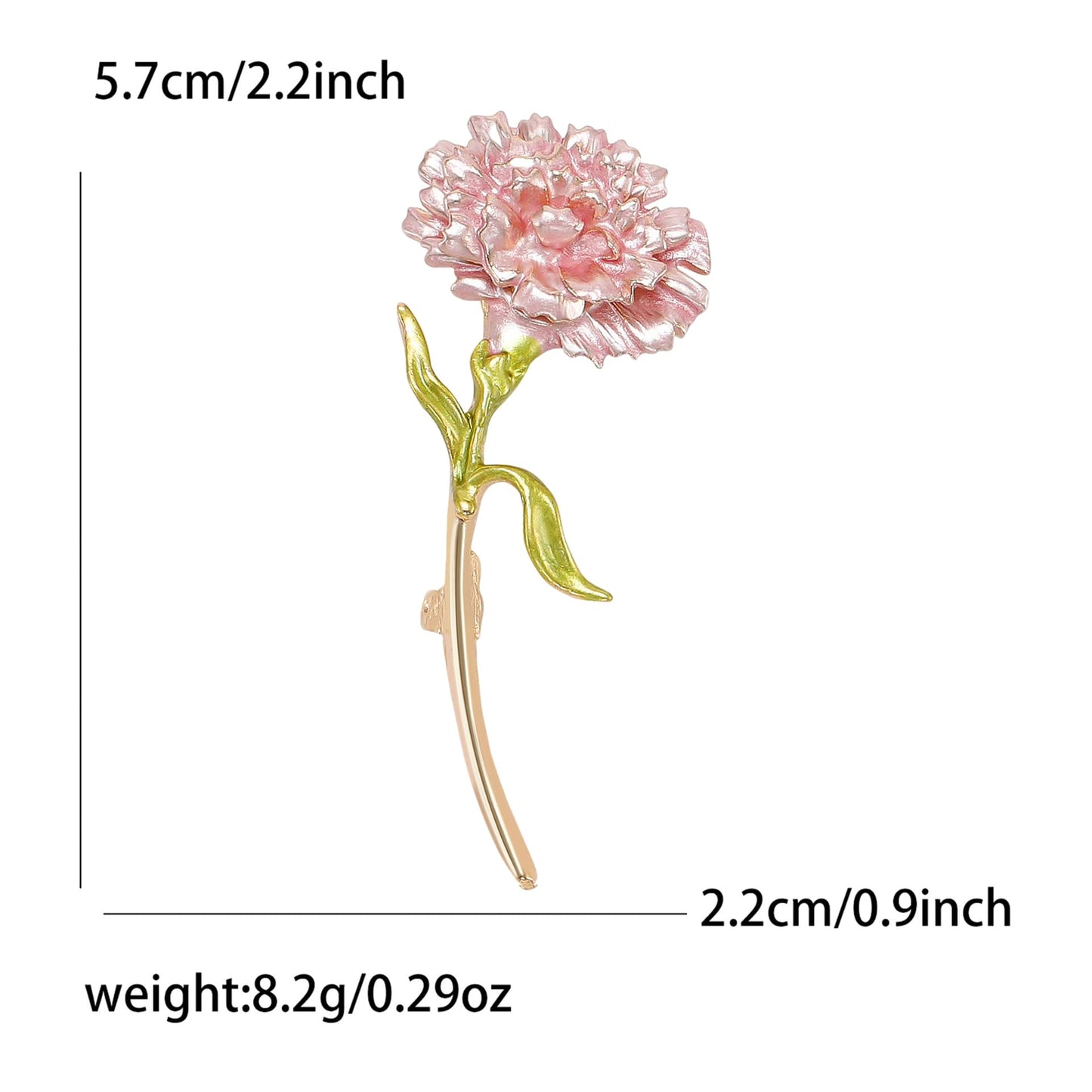 Vcagirest Enamel Carnation Flower Brooch Pin for Women Unique Floral Bouquets Lapel Pin Birthday Holiday Gift for Wife Girlfriend Mother