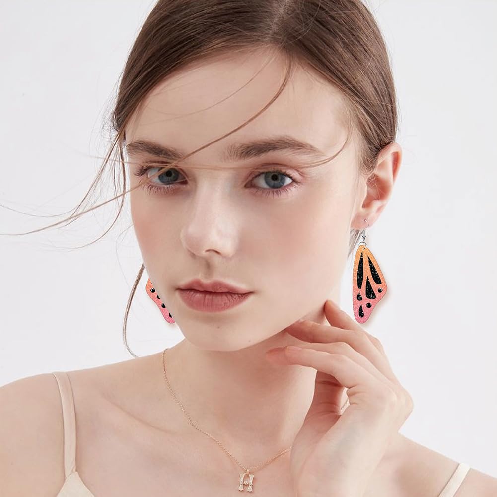 SUPERDANT Leather Earrings Cutting Die Butterfly Dangle Earrings Wings Die Cutter Women Pendant Cuts Machine Faux Leather Dies for Butterfly Lover Jewelry Gifts DIY Decoration