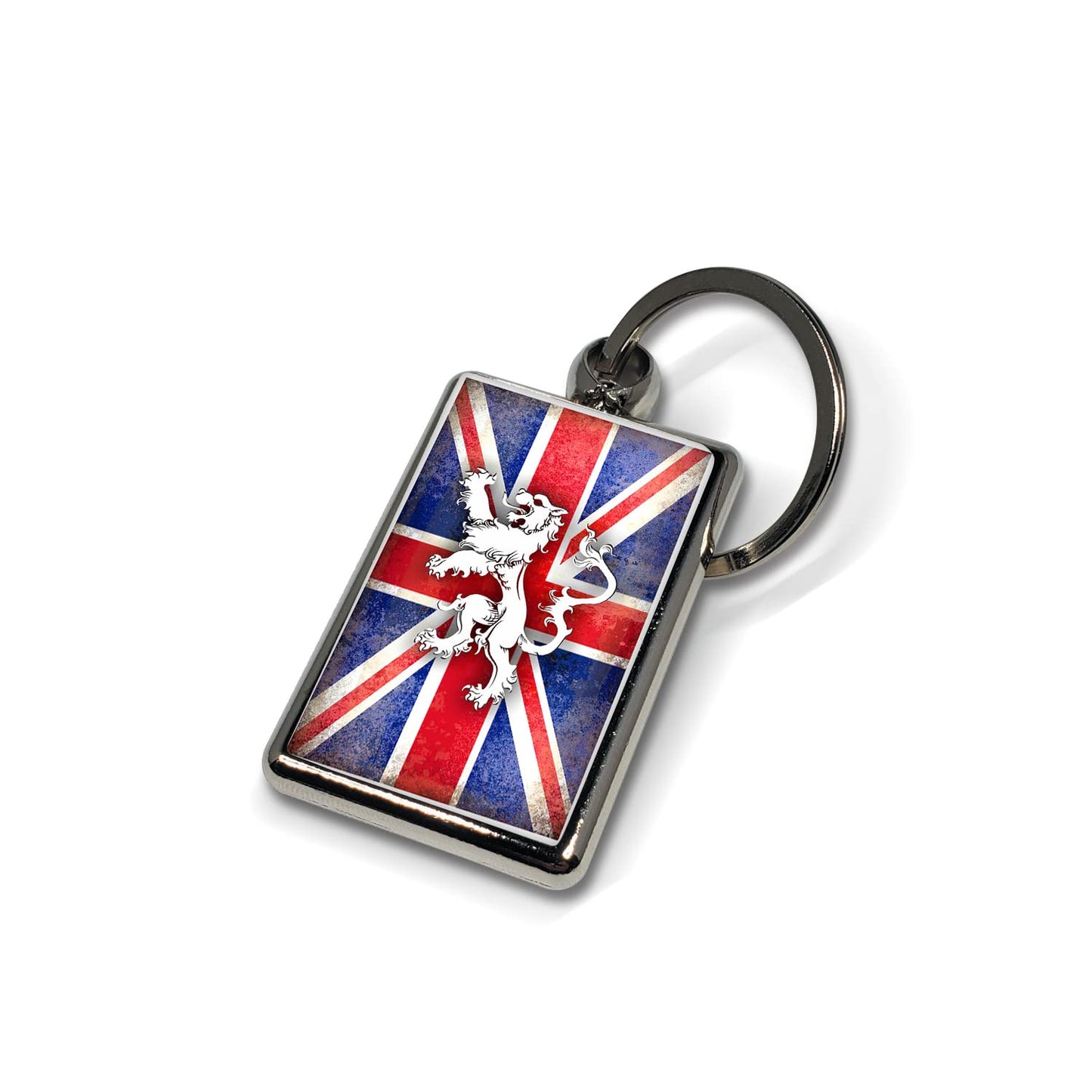 Apedes United Kingdom of Great Britain Country Flags Keychain Metallic Key Chain Keyring - Durable Metal with Impeccable Graphics, Stylish Key Organizer, Gift for Birthday and Holiday, 3β H x 11/2β W