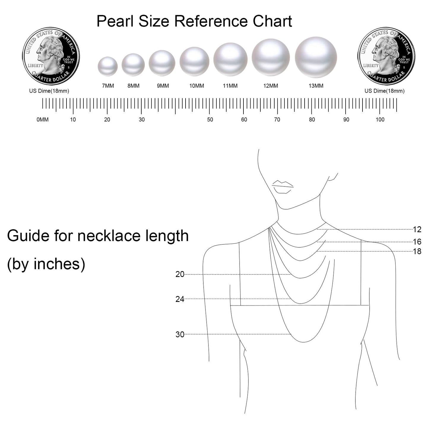 10mm Pearl Necklace 925 Sterling Silver Jewelry 5A Cubic Zirconia Pendant Necklace Best Gifts for Mom Women Girlfriend Grandma Friend Lover Her Wedding Birthday Anniversary Engagement Valentine's Day