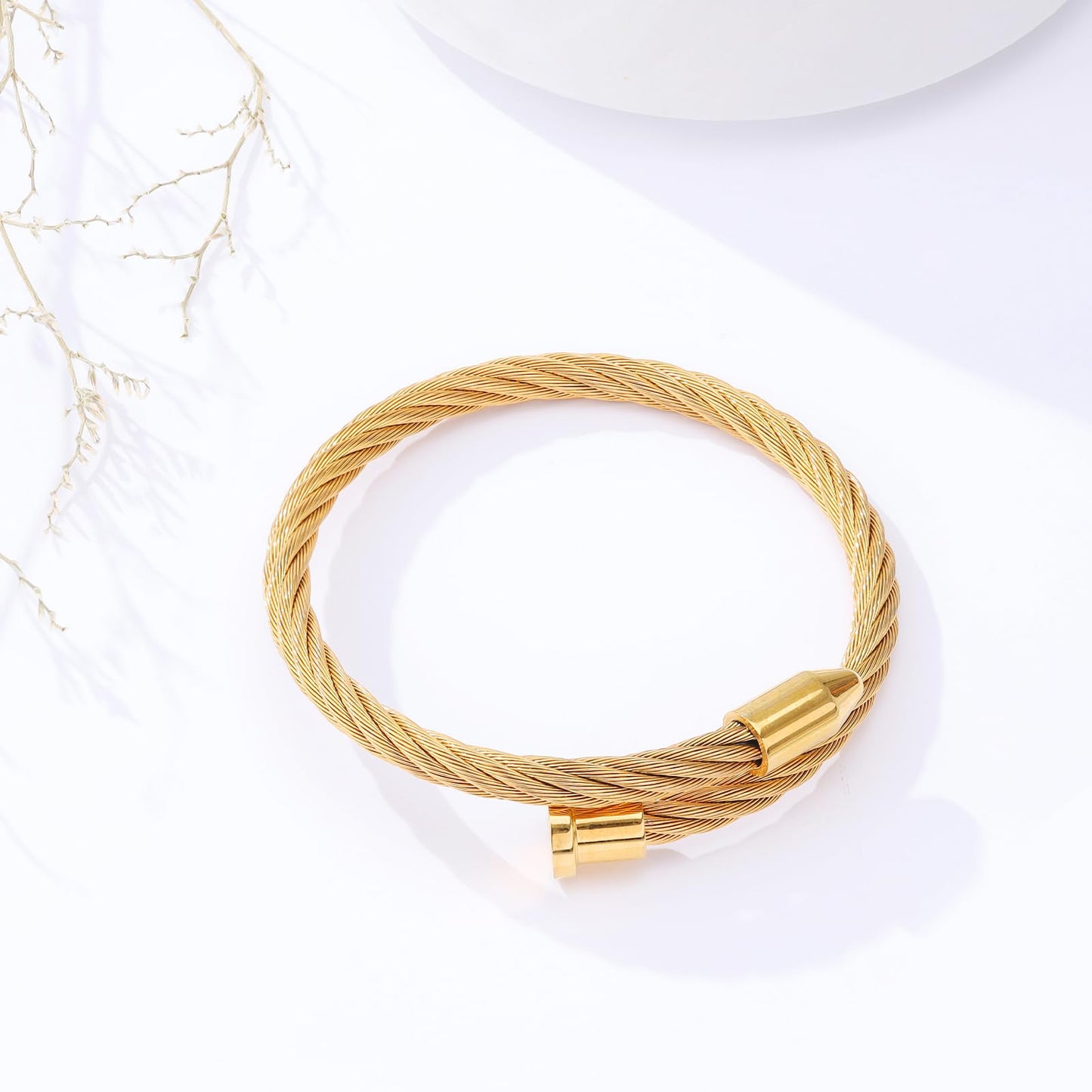 LCTrusttmor Gahna 18K Gold Plated Bangle Bracelet for Women, Non-Tarnish Stackable Nail Bracelets Set With Beaded, Dainty Adjustable Cubic Zirconia Snake Chain With Pearl Crystal Beaded, Trendy Jewelry Mother's Day Birthday Gifts for Lover Mom Her