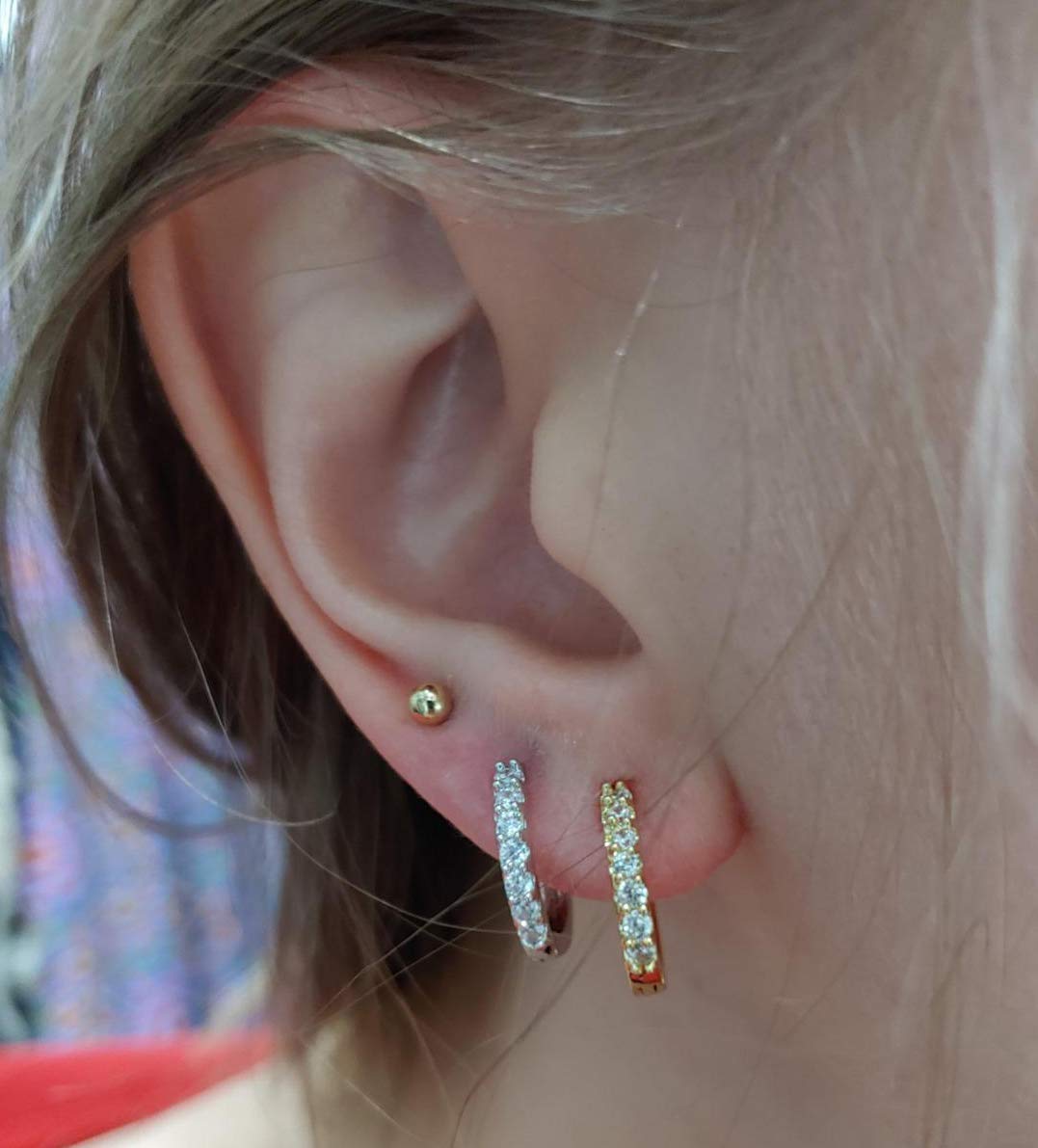 Cartilage Earring Hoop Sterling Silver Small Hoop Earrings Cubic Zirconia Cuff Huggie Mini Hoops Piercing for Women 8mm 10mm 12mm