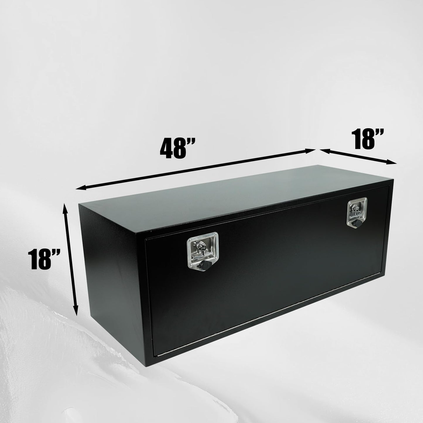 confote Black Steel Underbody Truck Tool Box with T-Handle Lock,Heavy Duty Truck Tool Box Truck Storage Organizer Tool Box Chest For Storage Smooth Surface,Waterproof-48"x 18"x 18" inch