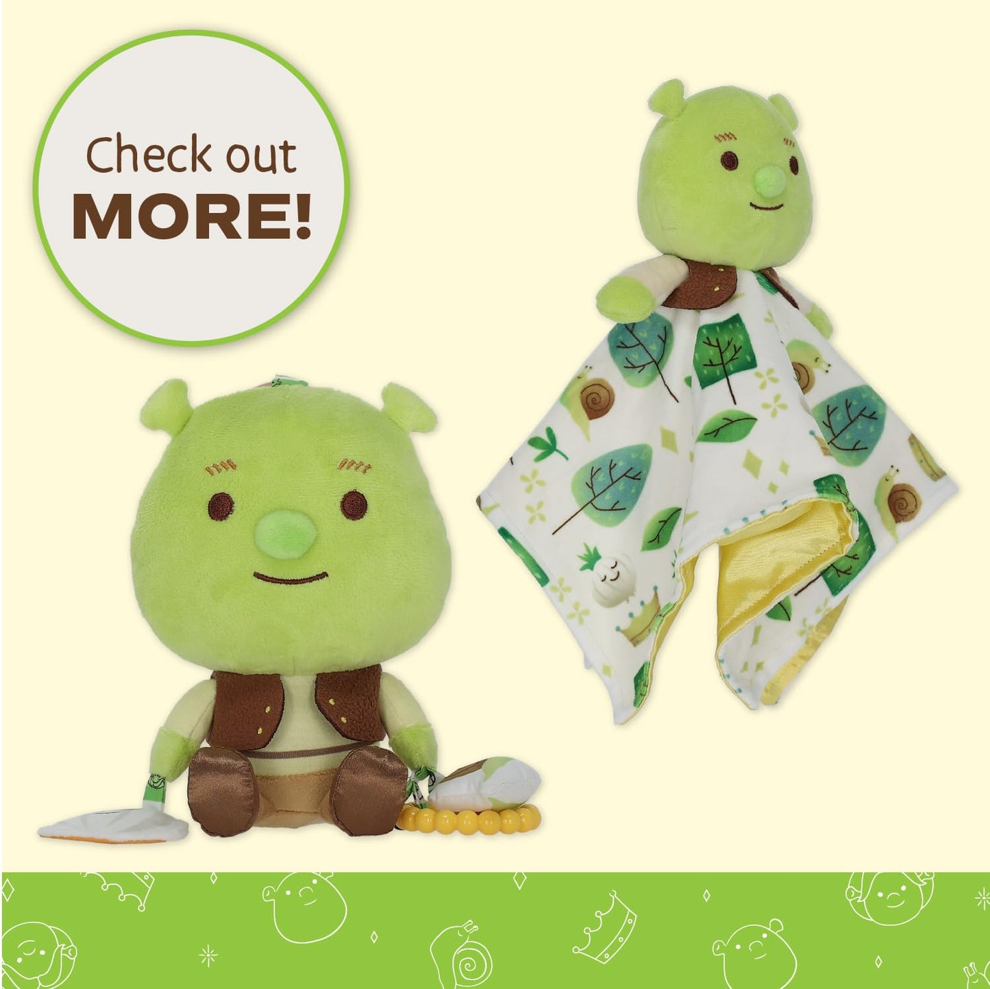 Shrek Cuteeze Stuffed Plush Toy – 12 Inch Extra Soft Plushie – Crinkle Sound in Ears – Beans in The Body for Comforting Feel – Perfect Loveable Gift for Baby Boys & Girls