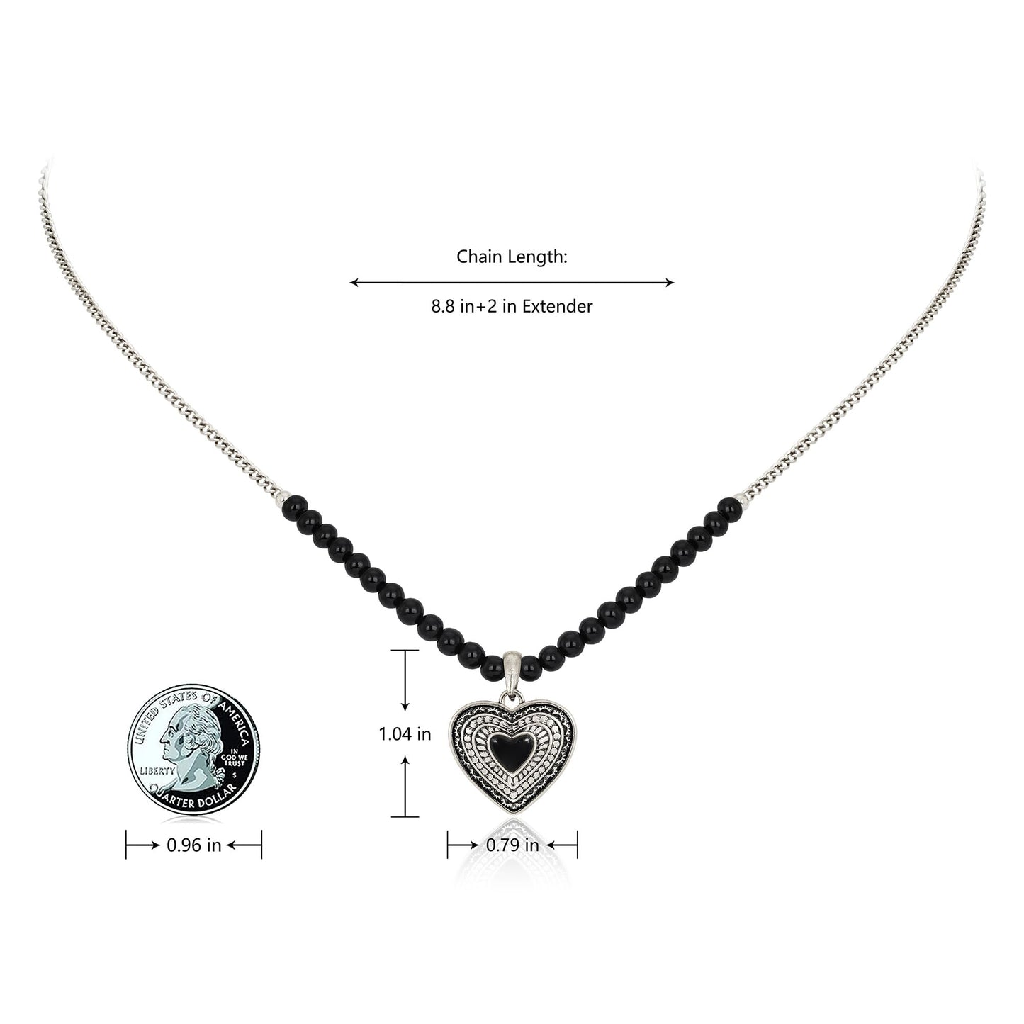 Montana West Wrangler Western Pendant Necklace for Women 14k Gold Silver Heart Statement Turquoise Cowgirl Vintage Trendy Fashion Jewelry WNS-2021S-BK