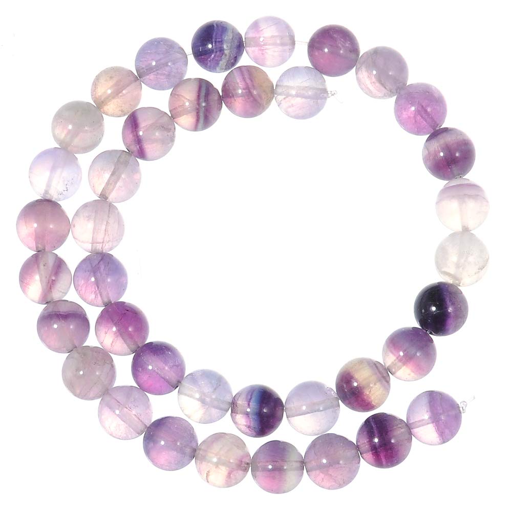 10mm Natural Purple Fluorite Gemstone Round Loose Beads Crystal Stone Bracelet Necklace Accessories Crafts for Jewelry Making DIY,1 Strand 15"