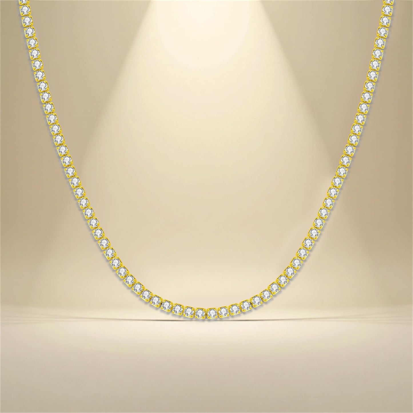 MISEFF 925 Sterling Silver Fashion Pendant Necklace for Women,Fashion Jewelry, 18K Gold Plated, Advanced Retro Series Link Chains ,Basic Multifunctional Accessories Suitable for Multiple Occasions and Daily Wear (Golden Tennis Chain)