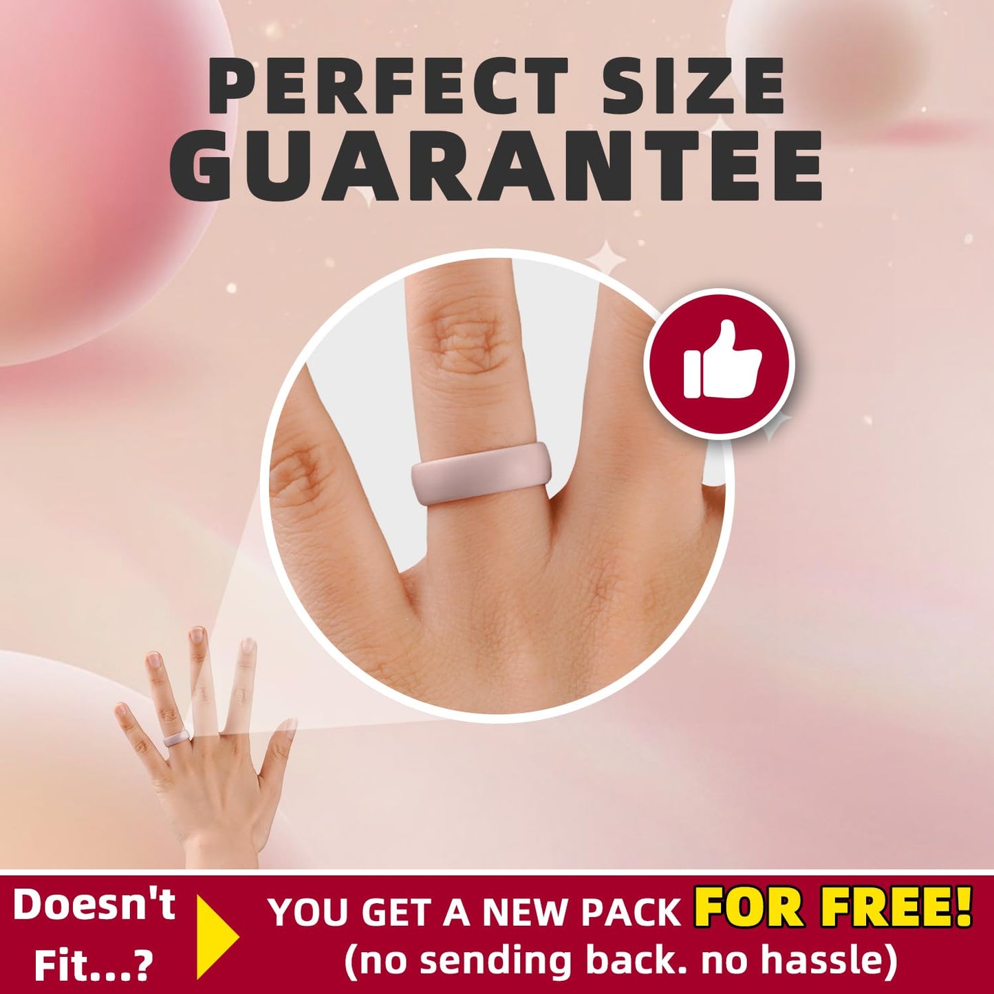 Egnaro Women's Engagement Rings, Silicone Inner Arc Ergonomic Breathable Design with half sizes, Rubber Wedding Band Rings,5.5mm Wide-2mm Thick
