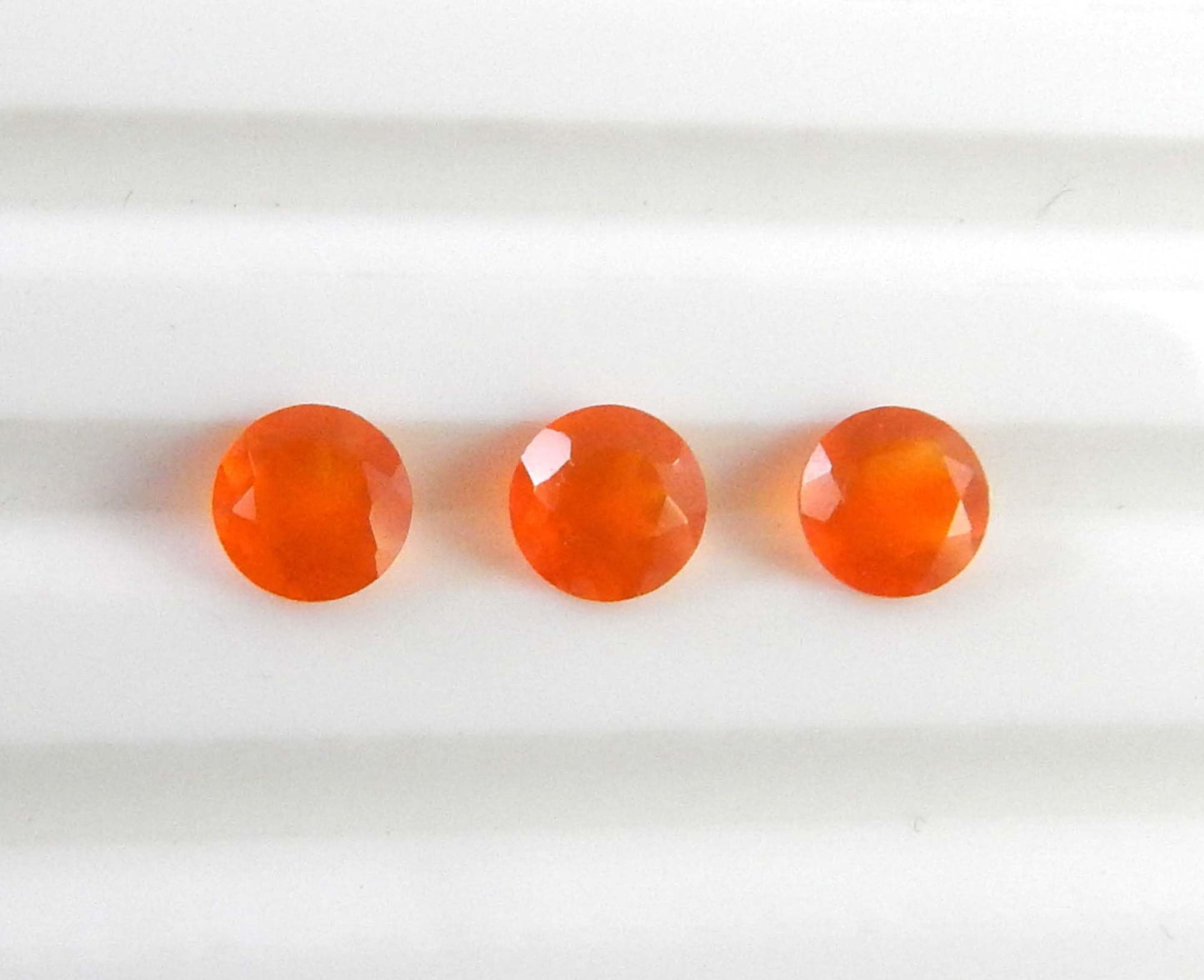 Myhealingworld Natural Carnelian 5mm round faceted brilliant cut AAA quality loose calibrated gemstones for jewelry making (BOX 1 - (Carnelian Round 5MM = 3 Stone)