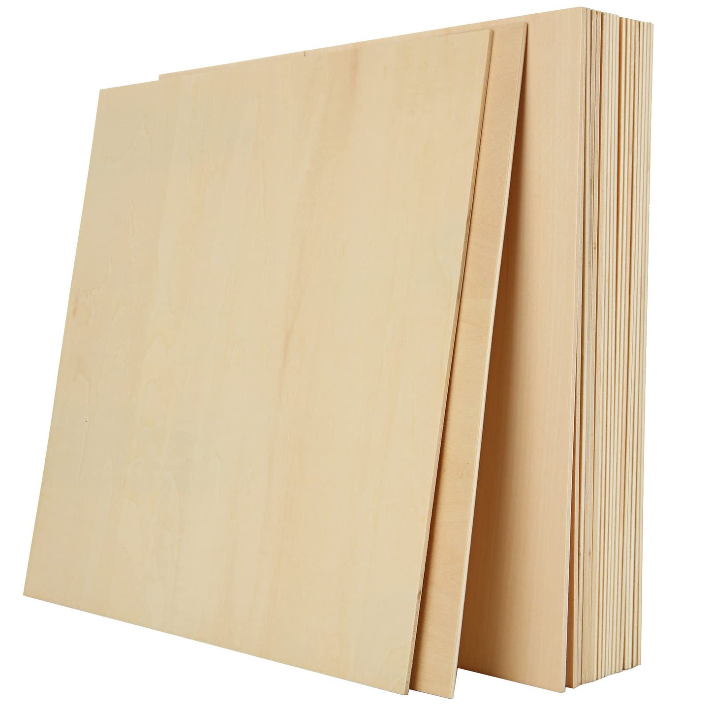20PCS Basswood Sheets 12x12 Inch Unfinished Square Wood Pieces for Crafting 3mm Plywood Board 1/8" Thin Wooden Sheets Wood Slices Natural Wood Planks for Craft DIY Arts Project Painting Pyrography