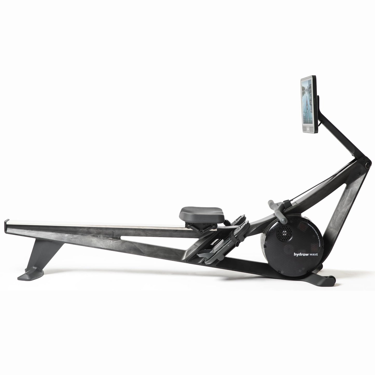 Hydrow Wave Rowing Machine with Immersive 16'' HD Touchscreen - Live Home Workouts Membership (Sold Separately), Electromagnetic Drag Technology, 375 lb Weight Capacity, Pirate Black (MNRW02A)