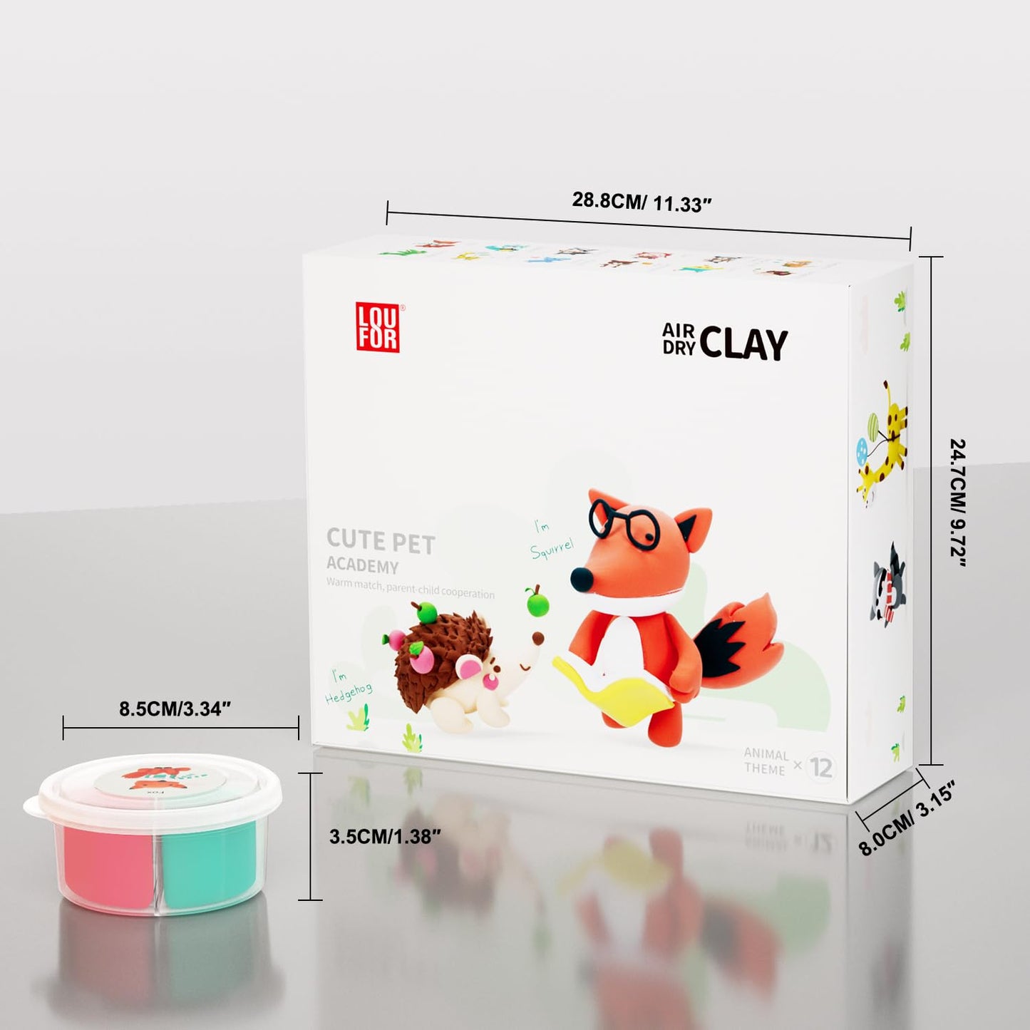 LOUFOR Air Dry Clay Kits - Modeling Clay for Kids, Ultra Light & Soft, Safe & Non-Toxic, DIY Airdryclay Kit with Sculpting Tools and Tutorials, Creatible Art Crafts Toys Gifts for Boys Girls