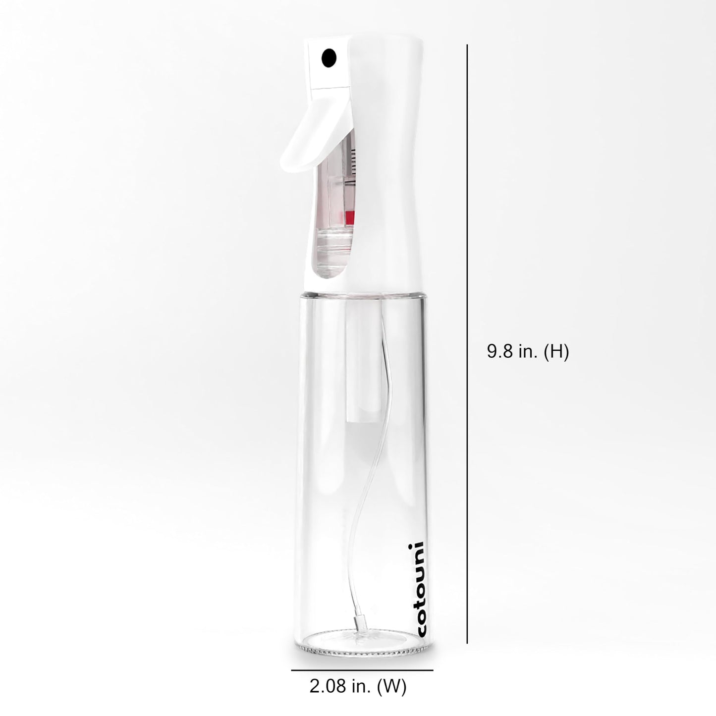 Cotouni Continuous Spray Bottle for Hair Care, Hydrating Skin Care | Plant Mister or Squirt Bottle for Ironing and Cleaning, 10.1 fl oz/300 mL Clear Glass, 9.8"(H) x 2.08"(W)
