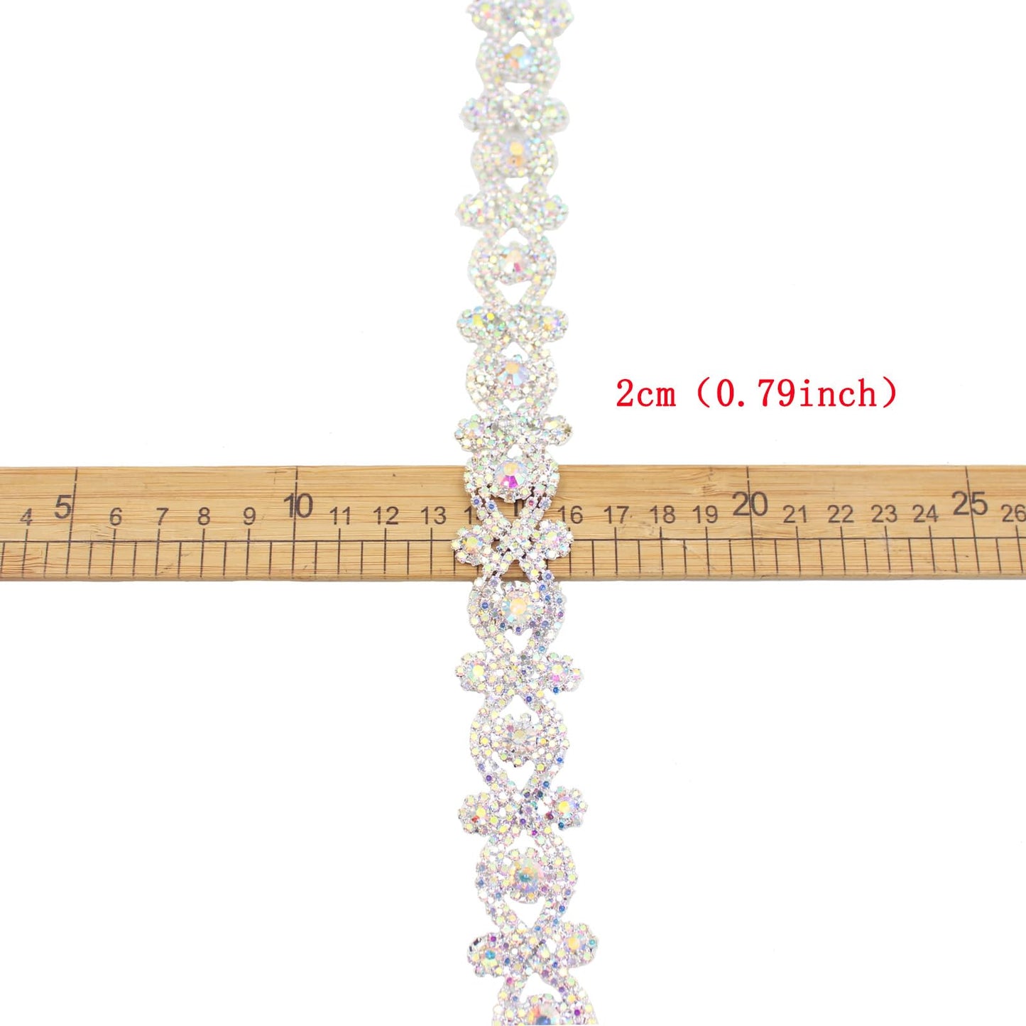 PEARLY JUN Rhinestone Chain Trim AB Gold Applique Embellishment Crystal Wedding Bridal Costume Sewing Bling Trim for Jewelry DIY Necklace Bags Parties