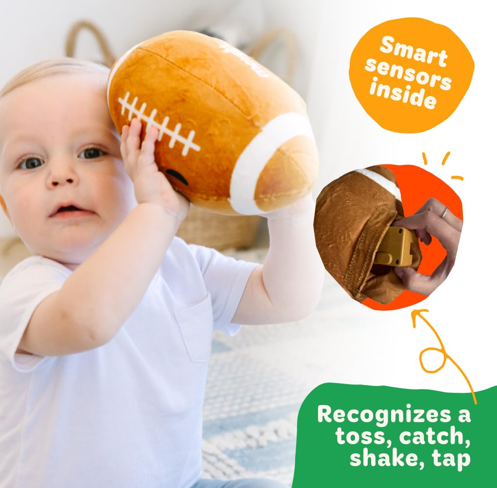 Move2Play, Hilariously Interactive Toy with Music & Sound Effects for Boy & Girl | Ball for Toddler & Baby | 6, 12, 18+ Months | 1, 2, 3+ Year Old (Football)