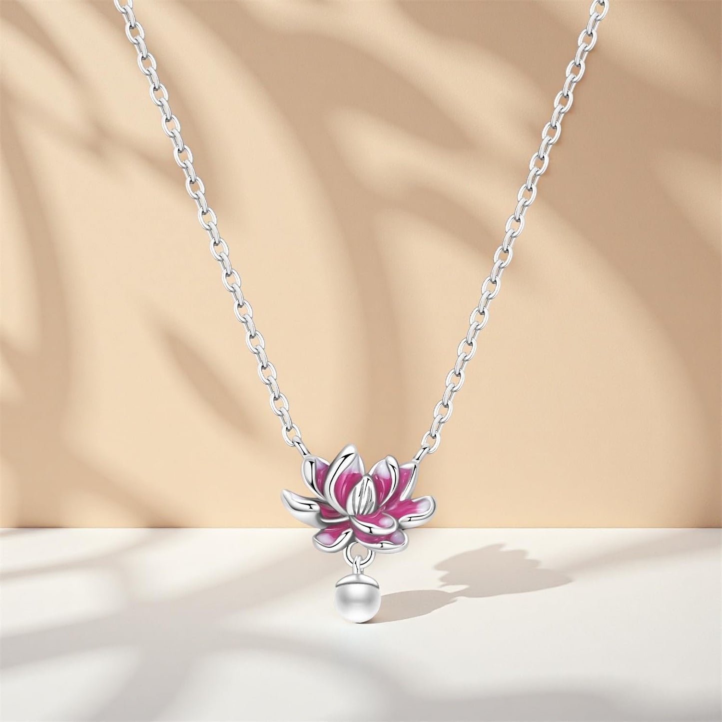MISEFF 925 Sterling Silver Fashion Pendant Necklace for Women,Fashion Jewelry, 18K Gold Plated, Advanced Retro Series Link Chains ,Basic Multifunctional Accessories Suitable for Multiple Occasions and Daily Wear (lotus)