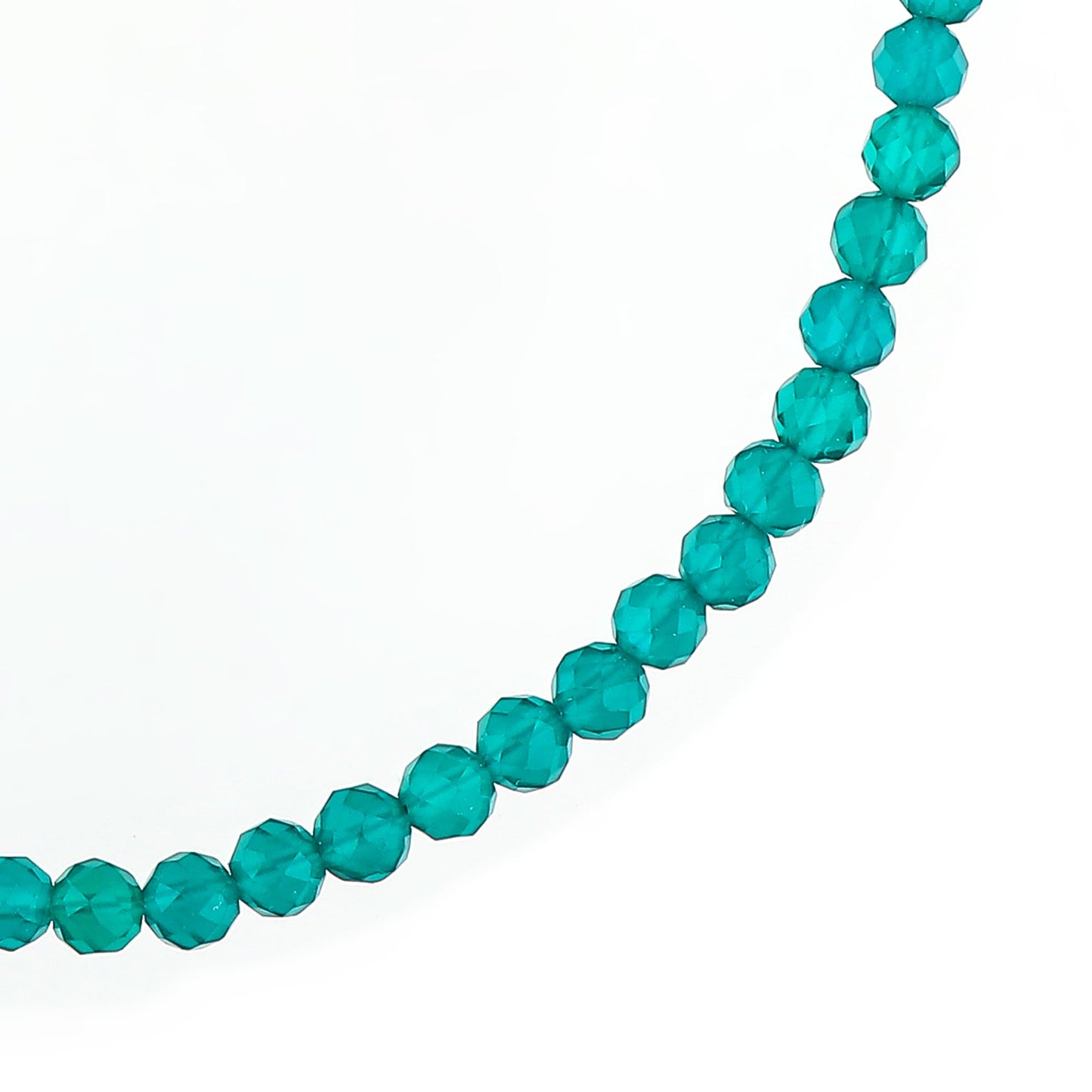 GEMSYMPHONY Natural Green Jade Beads Bracelet Birthstone Gemstone Jewelry, 3-3.5 mm Faceted Beads, Hypoallergenic 8 Inch Silver Plated Handmade Crystal Dainty Bracelets For Women (Green Jade)