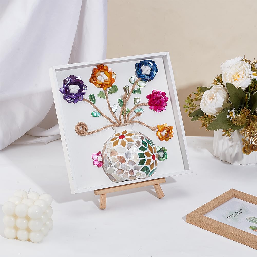 WEBEEDY DIY Mosaic Painting Kit Flower Vase Pattern Mosaic Arts and Craft Kits Mosaic Decorative Supplies with Instruction,Table Centerpiece Christmas Room Decor Adults Gifts,7.9x7.9 inch/20x20cm