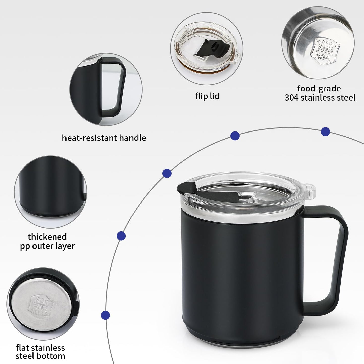 VOBAGA Coffee Mug Warmer with 15oz Mug Set, Electric Coffee Cup Warmer with Three Temperature Settings for Home Office Desk, Smart Coffee Warmer Plate with Auto Shut Off for Cocoa Tea Milk Candles