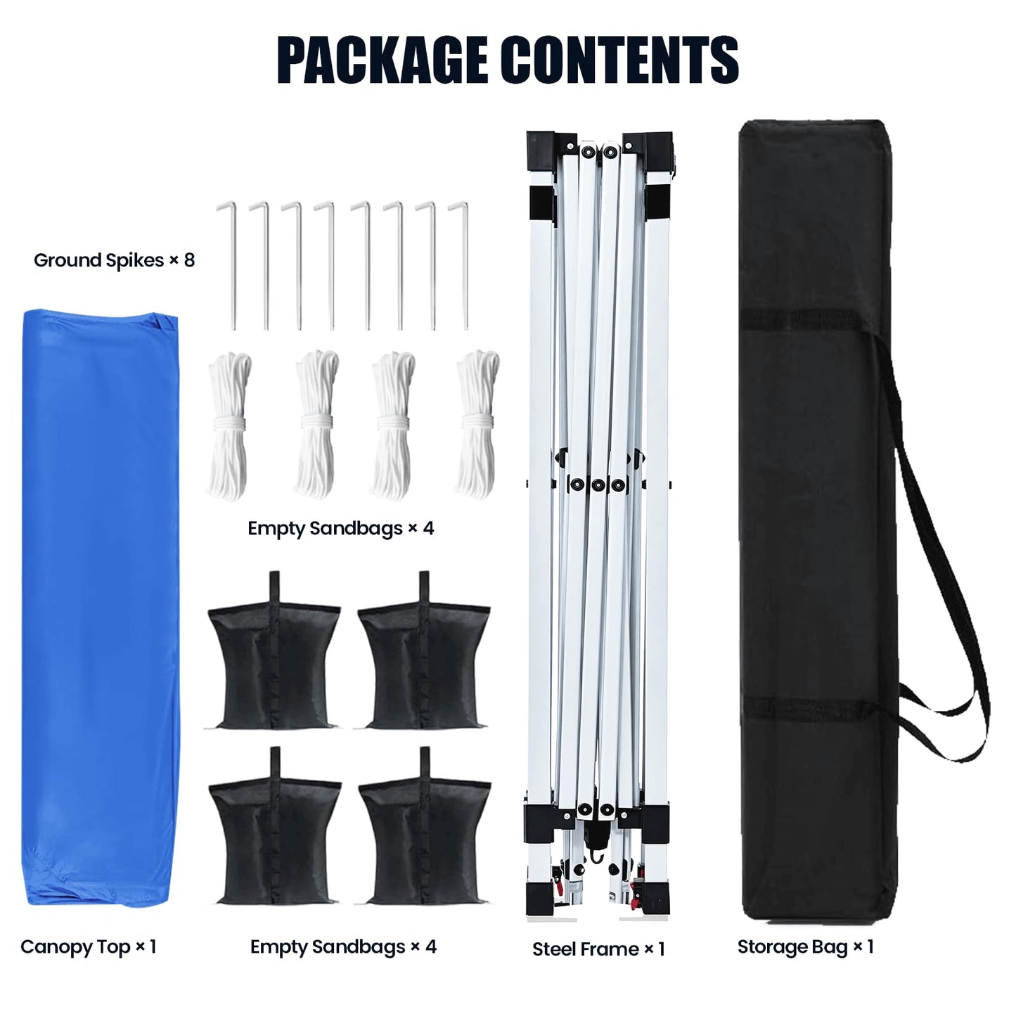 10x10 Pop Up Canopy Tent,Outdoor Canopy with One Push Setup,Easy Up Canopy with 3 Adjustable Height,4 Sandbags, UPF 50+ Event Shelter Tents for Parties,Camping,Market,Patio(Blue)