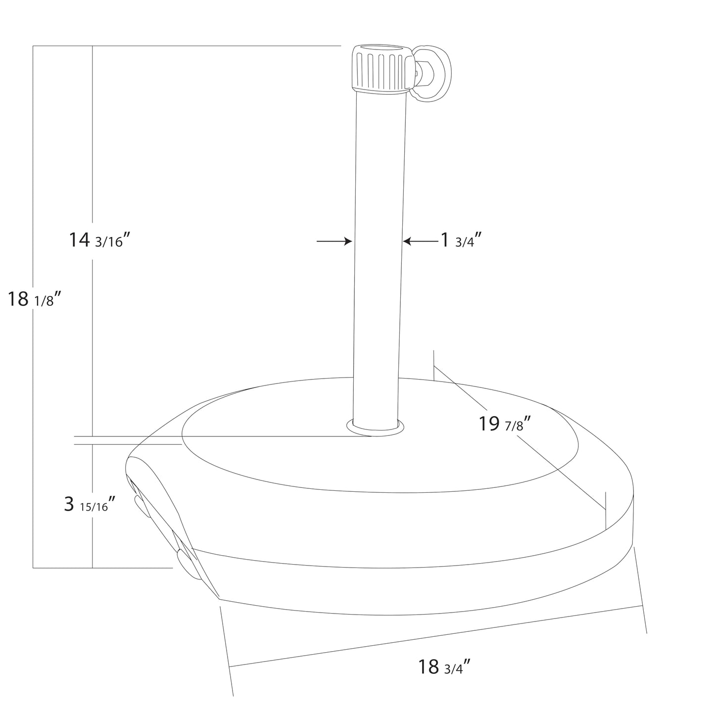 California Umbrella 75 Lb. Weighted Concrete Premium Free Standing Patio Umbrella Base, Fits Up to 1.5" Diameter Umbrella Pole, Bronze