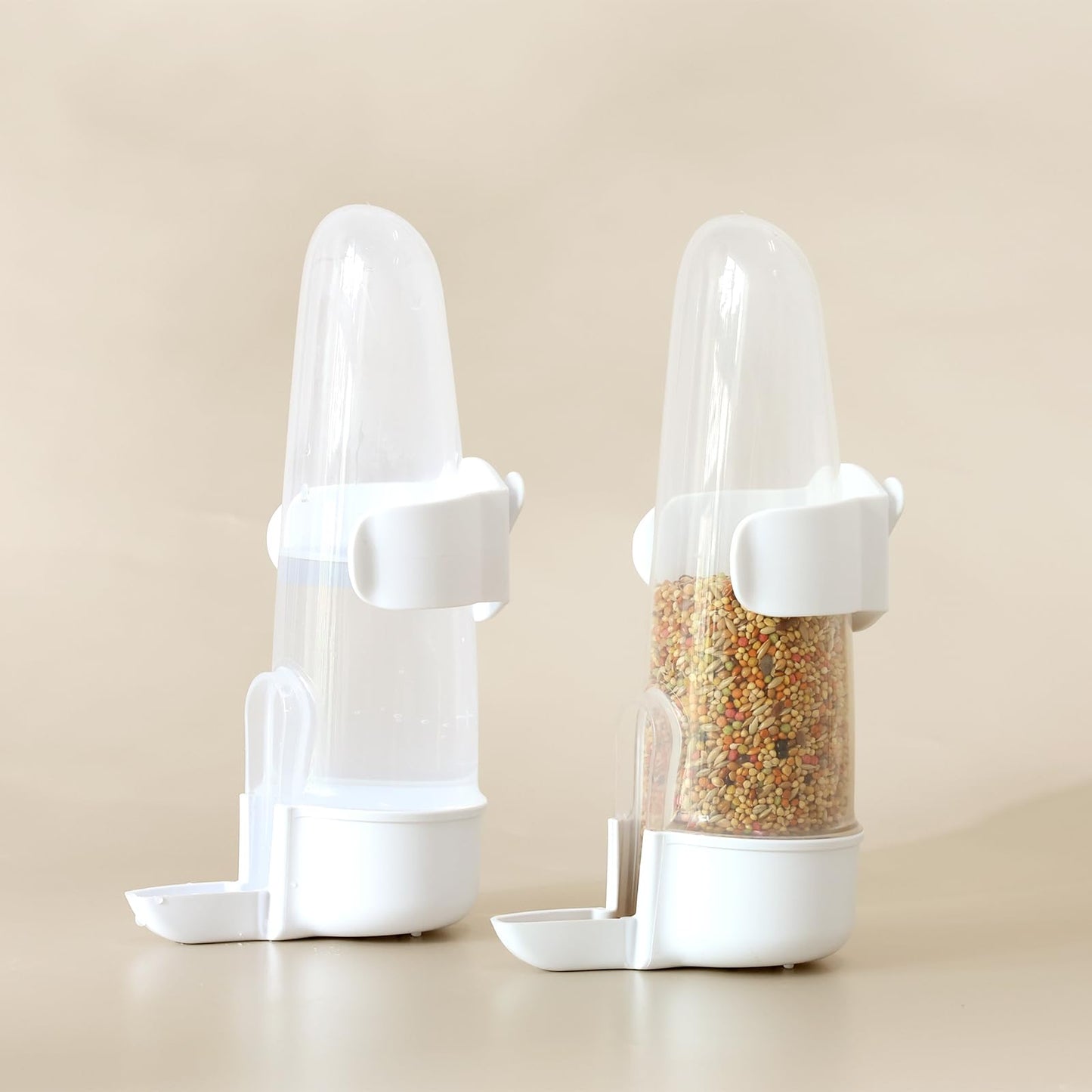 YOOSO WING Bird Feeder Automatic Bird Water Dispenser Set for Cage No Mess Parakeet Cage Water Dispenser PP Material, 200ml/6.8fl oz (2PCS)