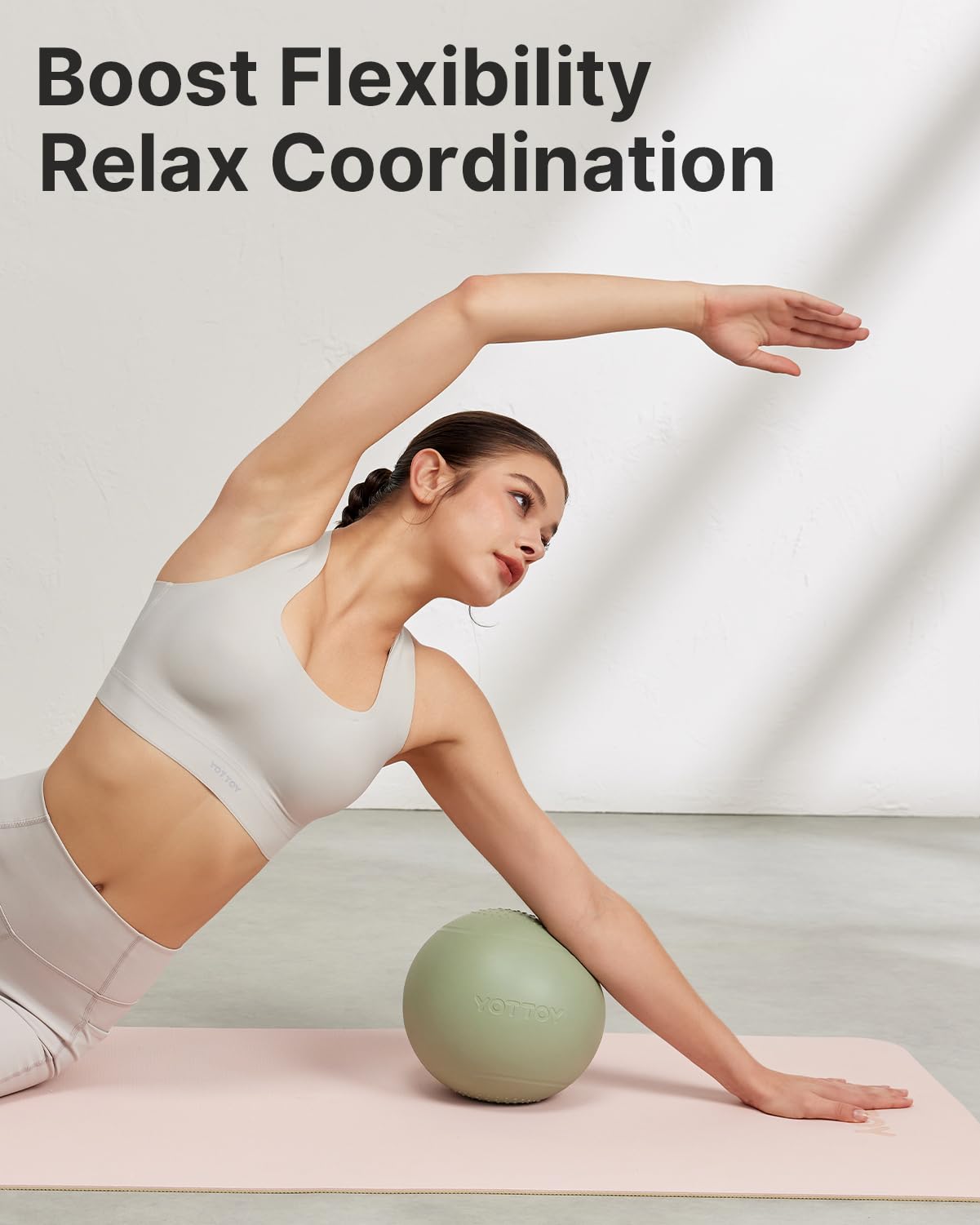 YOTTOY Small Exercise Ball,9-inch Pilates Ball with Anti-Burst Technology for Stability, Ideal for Yoga, Pilates, Physical Therapy & Home Workouts (Green)