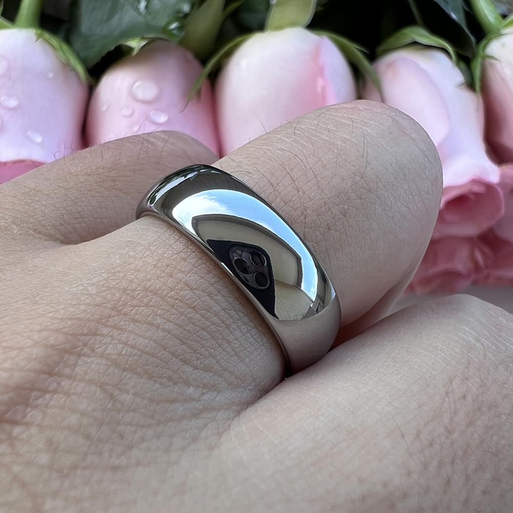TUTISS 7mm Tungsten Carbide Rings for Men Women Engagement Wedding Bands Domed Polished Shiny Comfort Fit Size 9