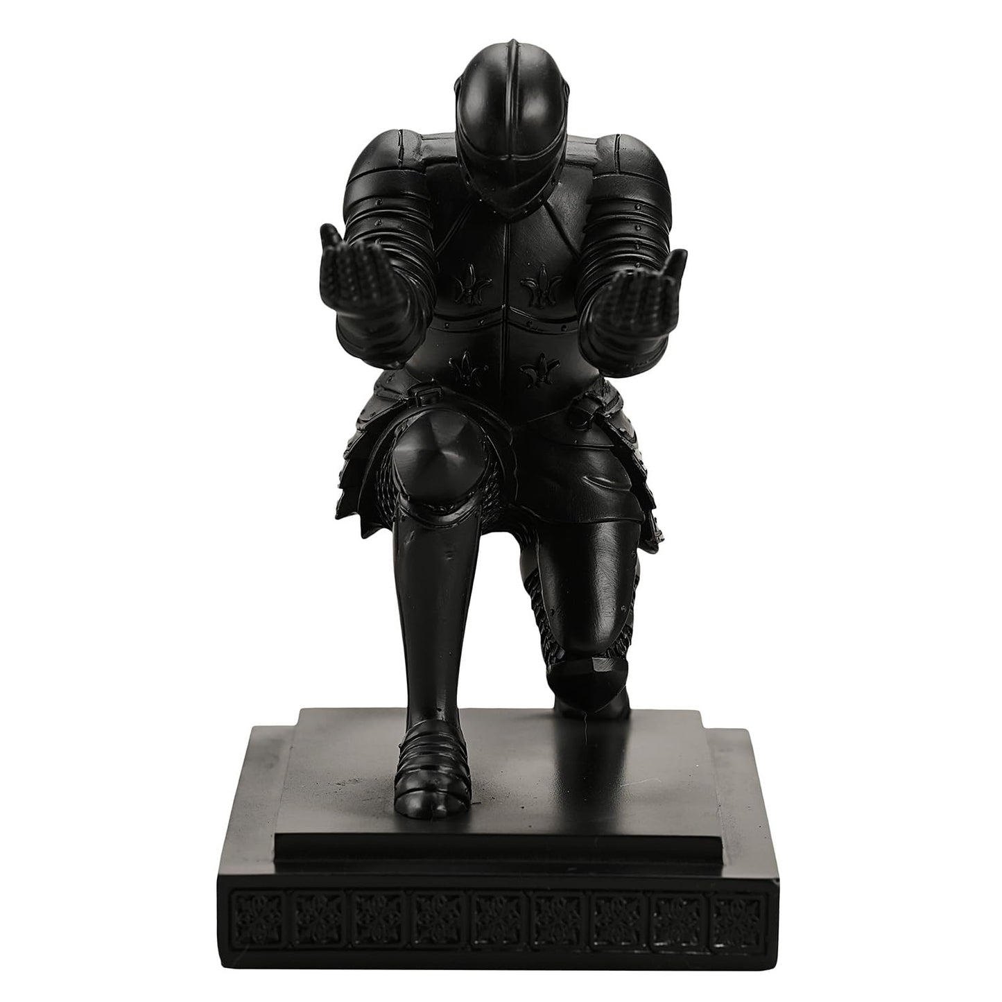 Amoysanli Knight Pen Holder Desk Organizers and Accessories Desk Decor Resin Pen Holder as Gift with a Cool Pen for Office and Home (Black)
