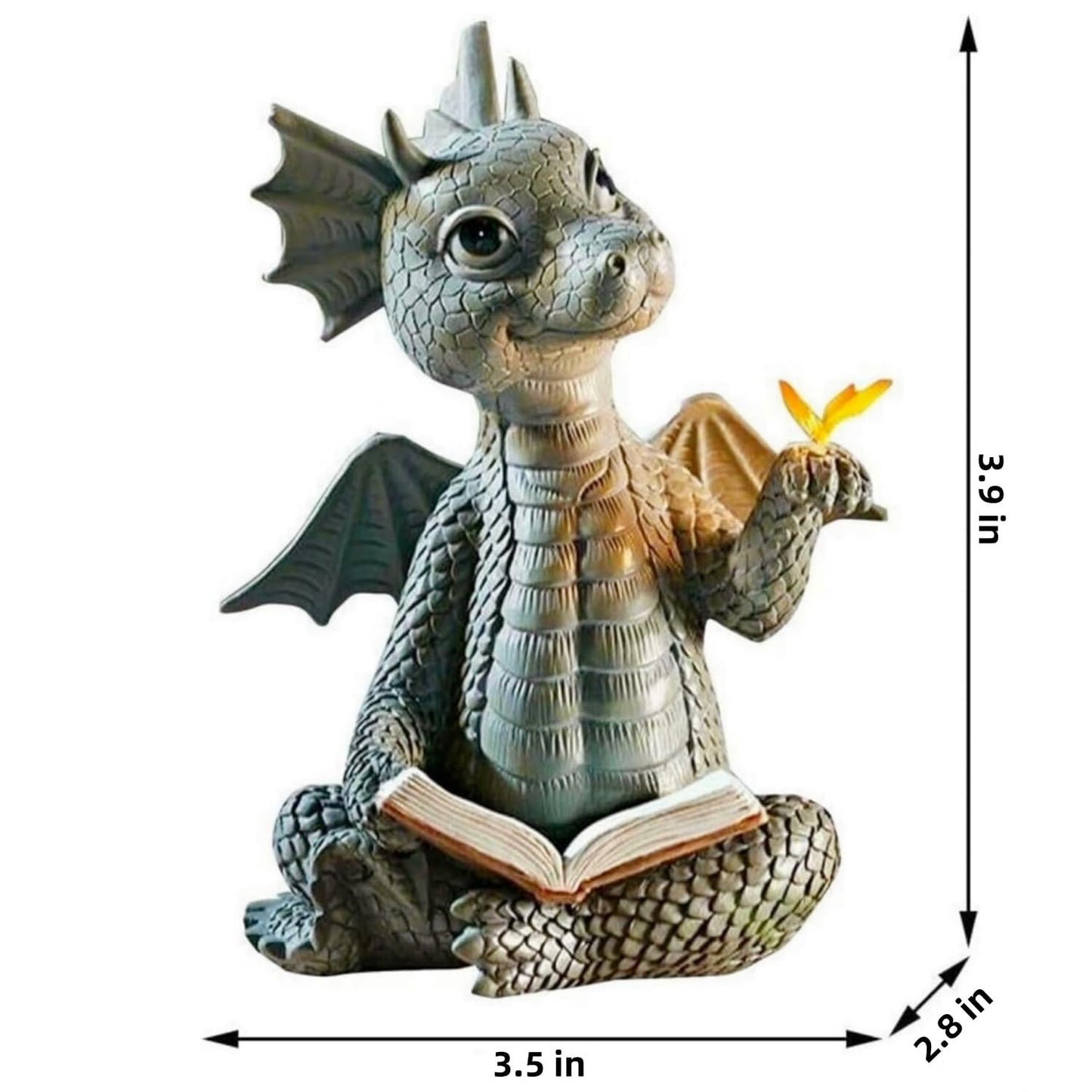 YWHWXB Garden Dragon Resin Sculpture,Lovely Outdoor Sculpture Ornaments,Garden Dragon Decor Statue for Home Patio Courtyard Lawn Decoration