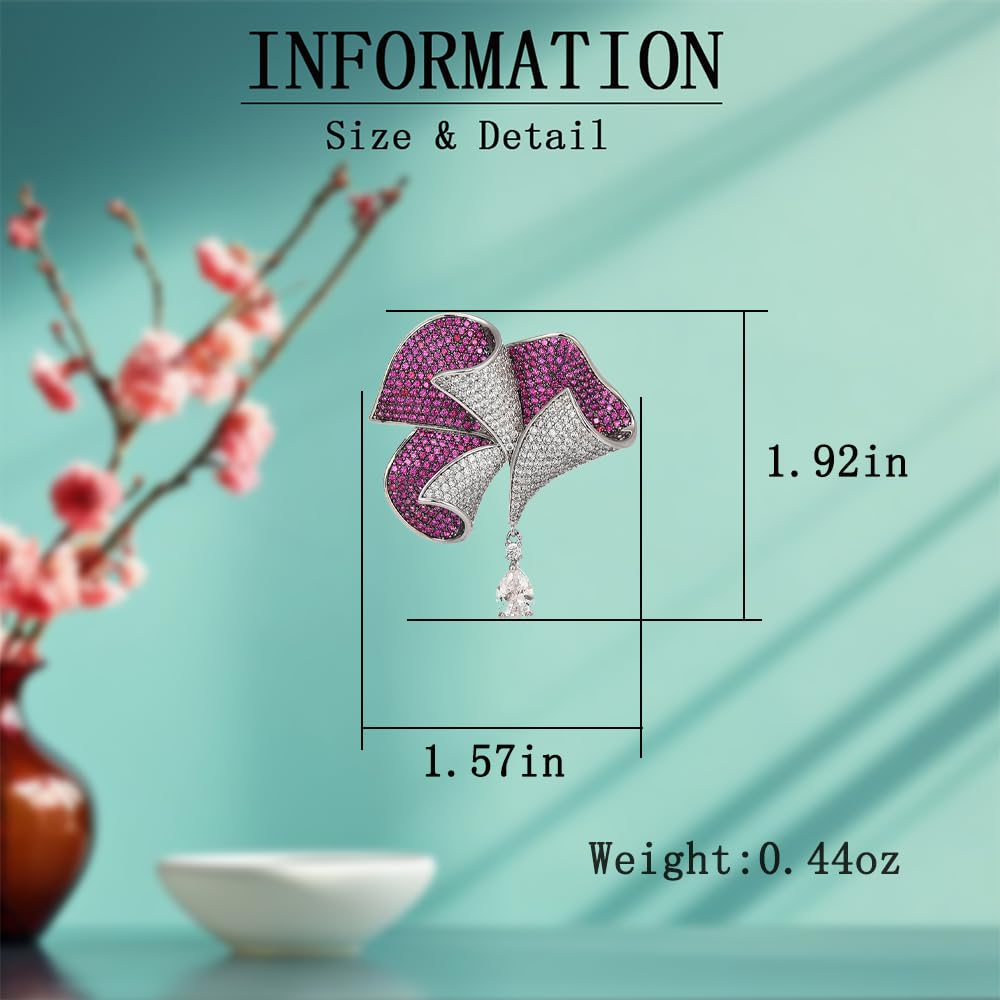 UNVAK Rhinestone Flower Brooch Purple Calla Lily Brooch Pin Fashion Purple Flower Lapel Pin Jewelry Mother's Day Birthday Gift for Mom Wife