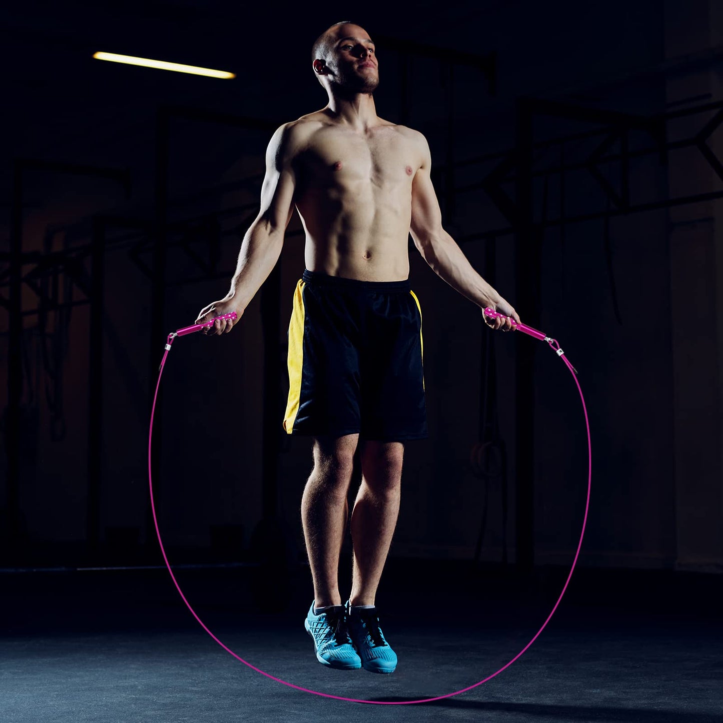 Jump Rope, Wastou Speed Jumping Rope for Training Fitness Exercise, Adjustable Adults Workout Skipping Rope for Men, Women, Kids, Girls (Pink-B)