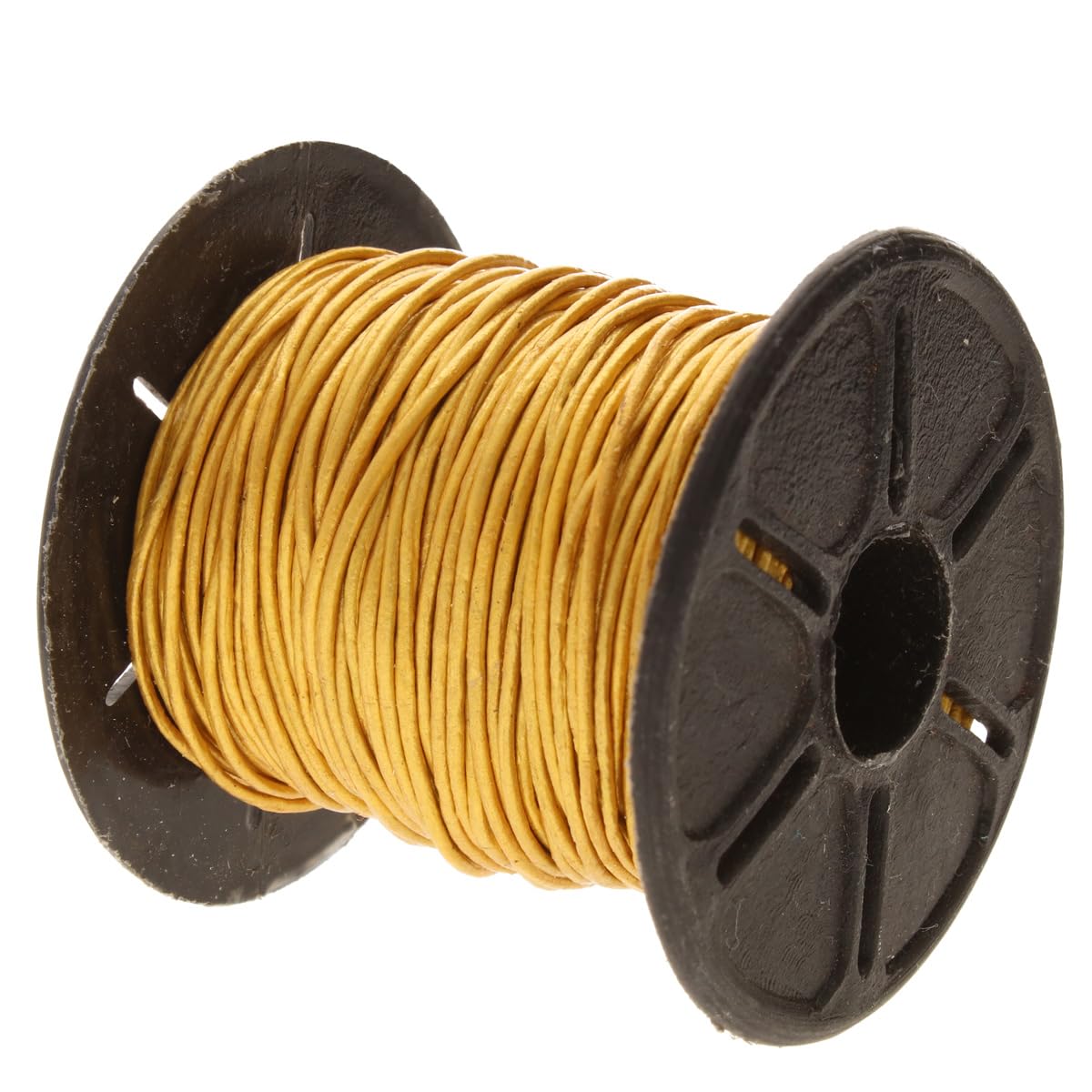 The Beadsmith Leather Cord – Metallic Gold – .5mm Spool – 25 Yards/22.86 Meters – Indian Leather Thong Ideal for Braiding, Beading, Necklaces, Fine Lacing, Hair Accessories & DIY Jewelry Making