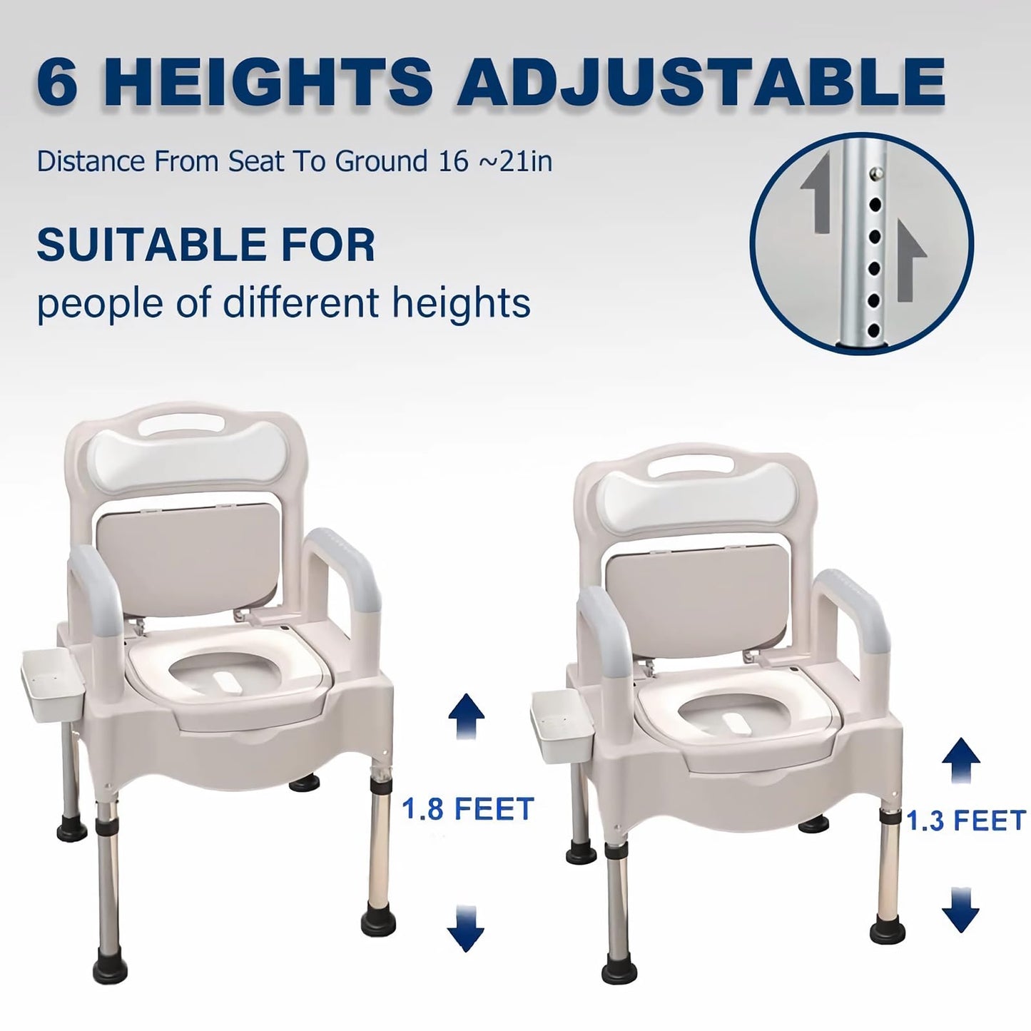 Bedside Commodes, Bedside Toilet, Commode Chair, Height Adjustable Adult Potty Chair for Seniors, Portable Toilets for Home Use, Suitable for People with Disabilities The Elderly & Others