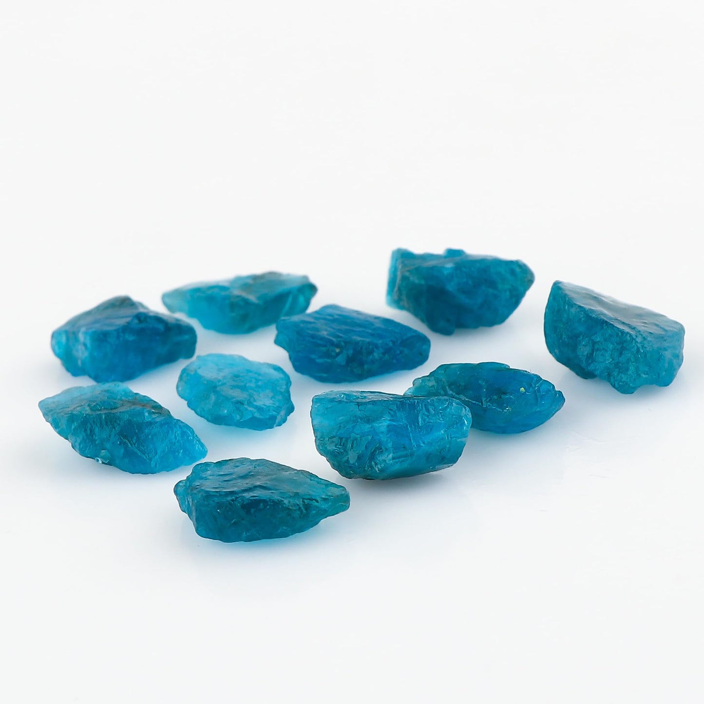 CRYSTALIS 10pcs Natural Neon-Apatite Raw Crystals, Loose Gemstone Wholesale Bulk Rough Jewelry Making Supply, Chakra And Healing Raw Stones, Wire Wrapping, DIY, Tumbling, Gem Collection, 8-12mm