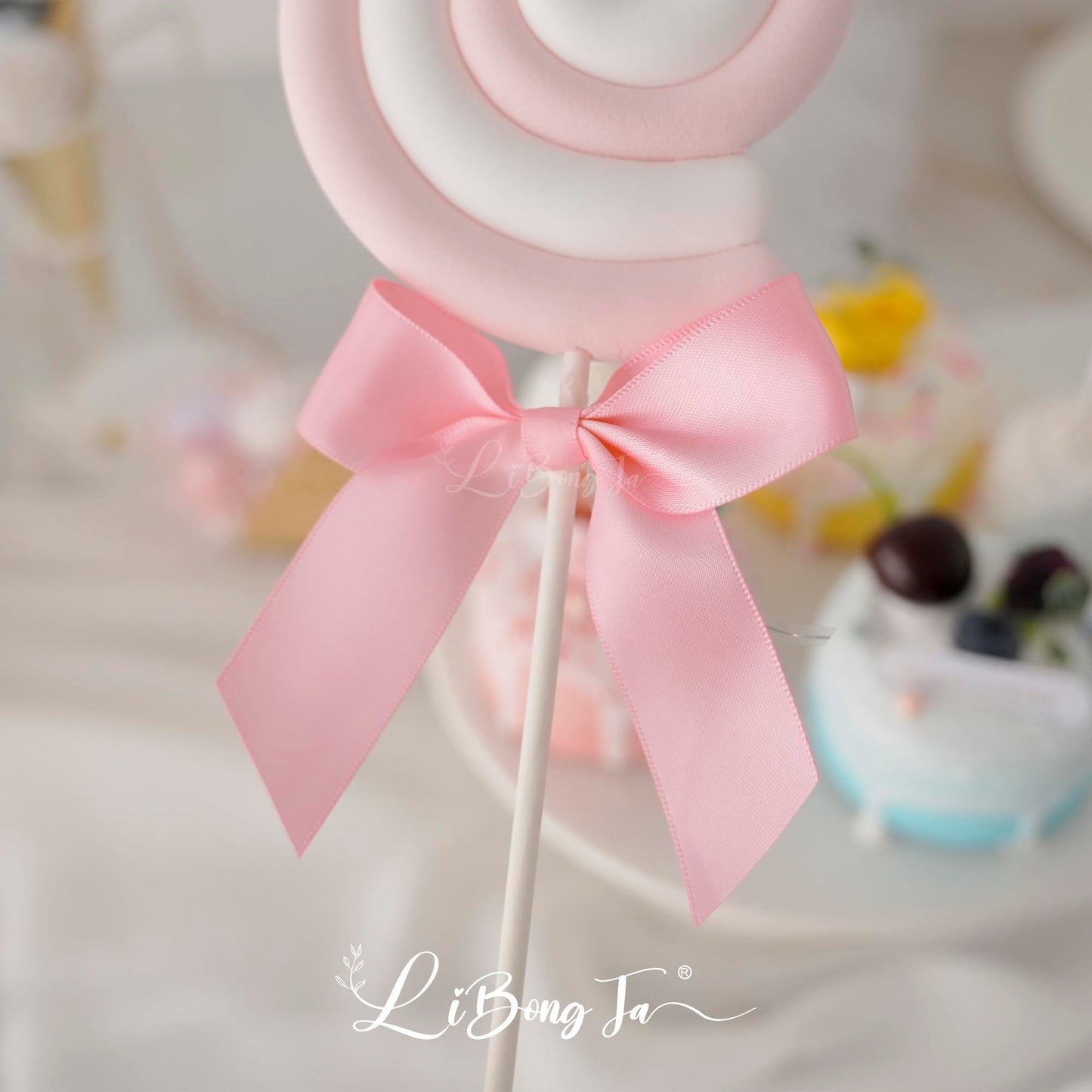 LiBongTa 36 PCS Pink Bows 3.5" Pre-Tied Small Baby Pink Satin Ribbon Twist Tie Bows for Gift Wrapping Candy Treat Bags Crafts Baby Shower Birthday Party Favors Wedding Decor