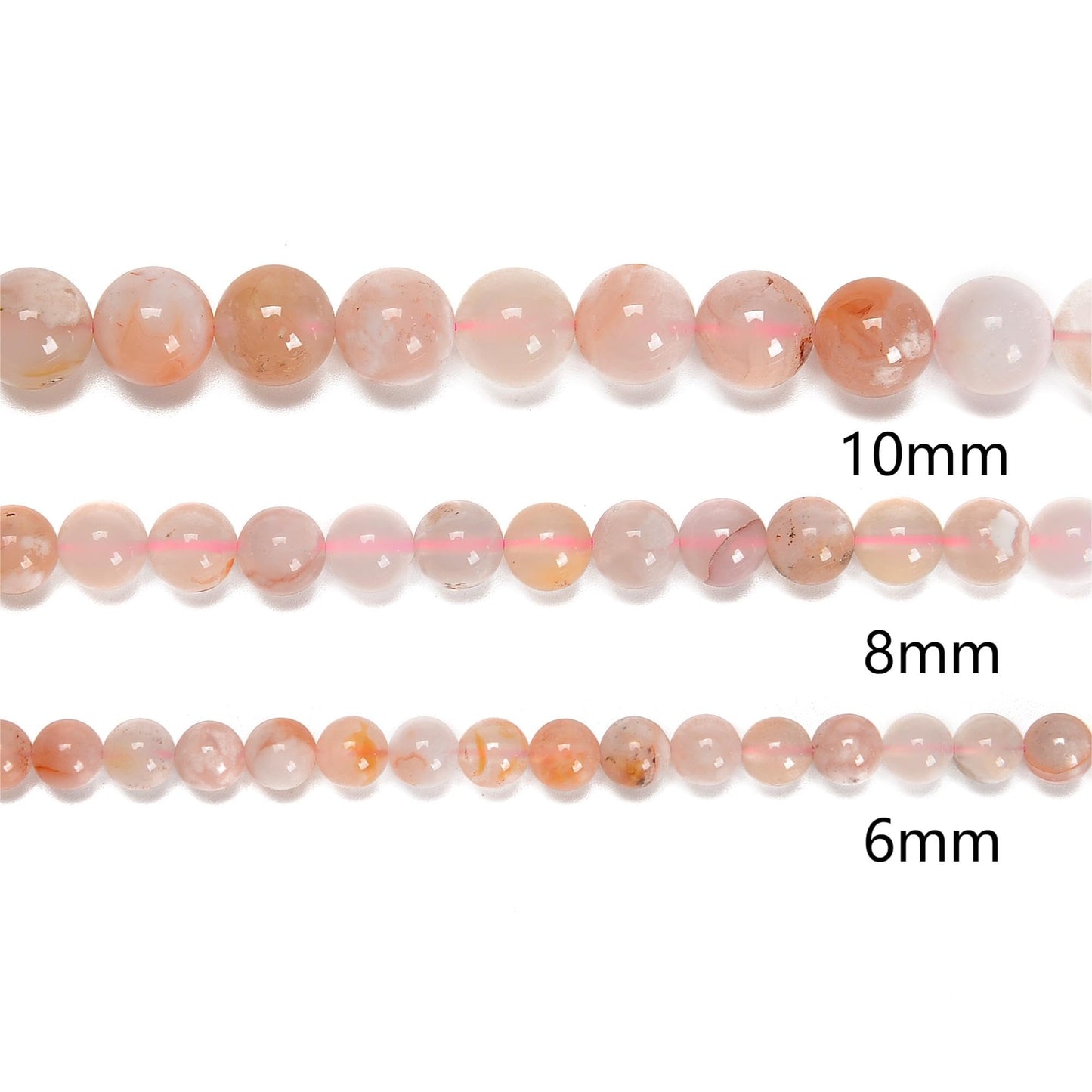 65Pcs 6mm Coffee Vein Agate Natural Round Loose Real Stone Beads Gemstone Genuine for DIY Hand Made Craft Jewelry Bracelet Earring Necklace String Making Energy Healing Power