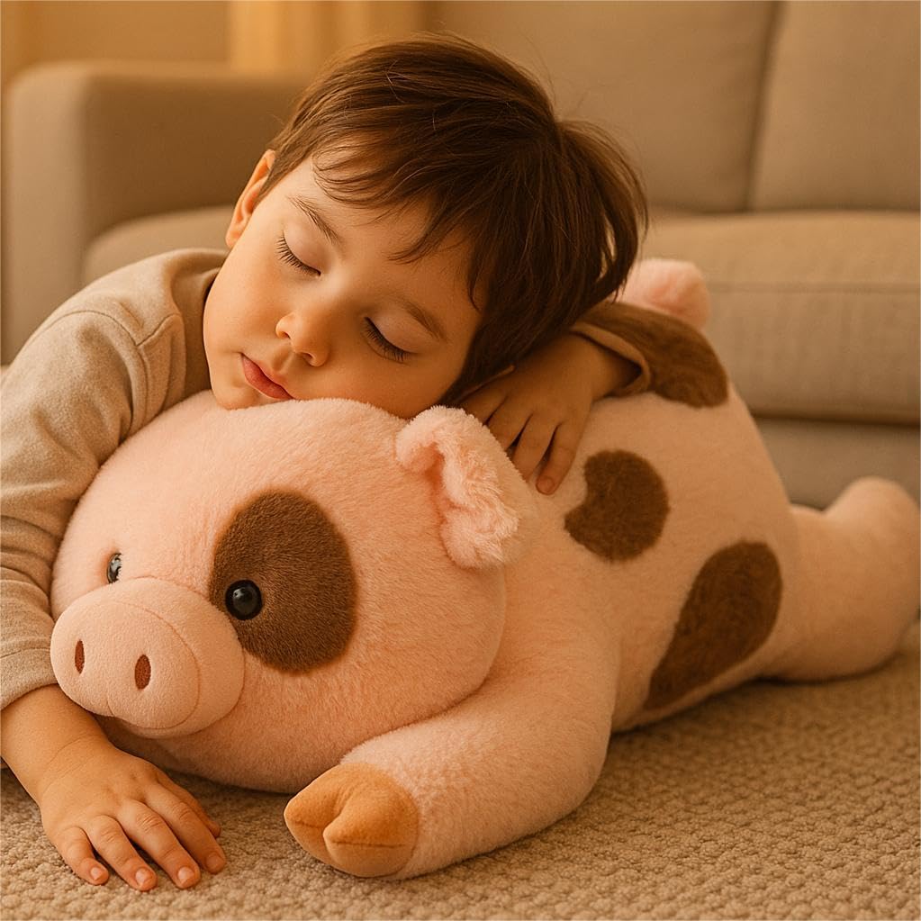 Cudhug Pig Stuffed Animal, Giant 32" Stuffed Piggy, Large Soft Plush Pig Toy Birthday Holiday Party Gifts for Kids Girls Boys