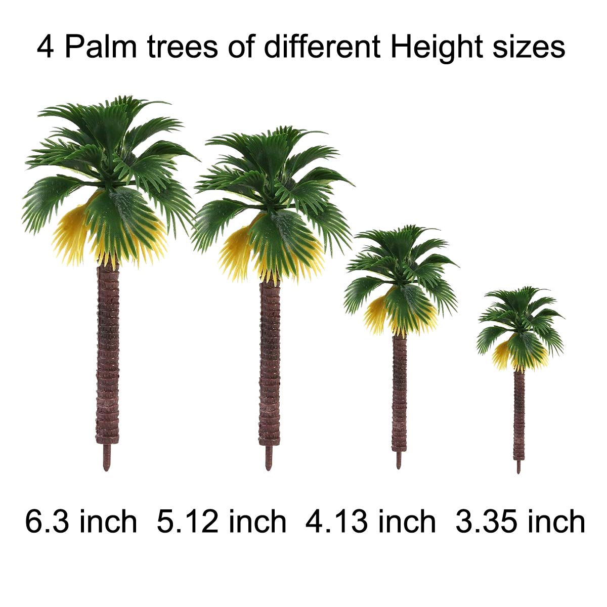 AmyBy Model Miniature Forest Plastic Toy Trees Bushes Rainforest Diorama Supplies Train Scenery Mini Coconut Palm Plant Crafts Cedar Firs 20