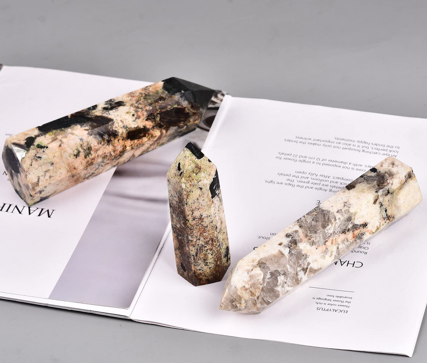 AMOYSTONE Large Healing Crystal Wand Obelisk 6 Faceted Reiki Tower Chakra Meditation Therapy Black Tourmaline 0.6-1.1 LBS