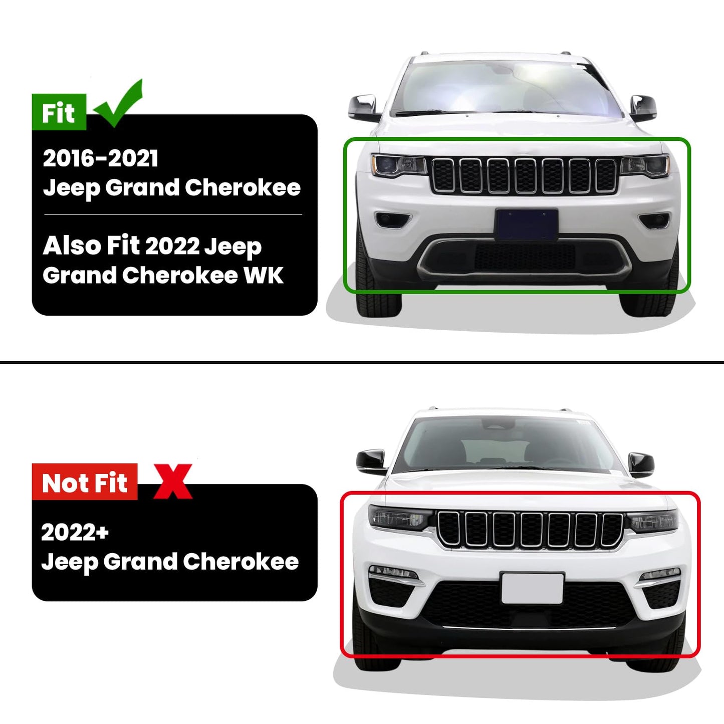 LASFIT Floor Mats for Jeep Grand Cherokee 2016-2021 5-Seat, for Dodge Durango 2016-2026 5-Seat (Not for 6-Seat), All Weather TPE Custom Fit Trunk Liners Car Floor Mats Black