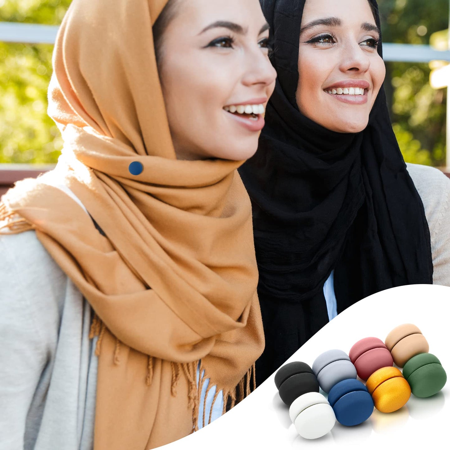 8 Pairs Strong Hijab Magnets Multi-use Pinless Hijab Pins Women for Scarf Dress Cleavage Muslim Magnetic Buttons Veil Pins(Matte Style)