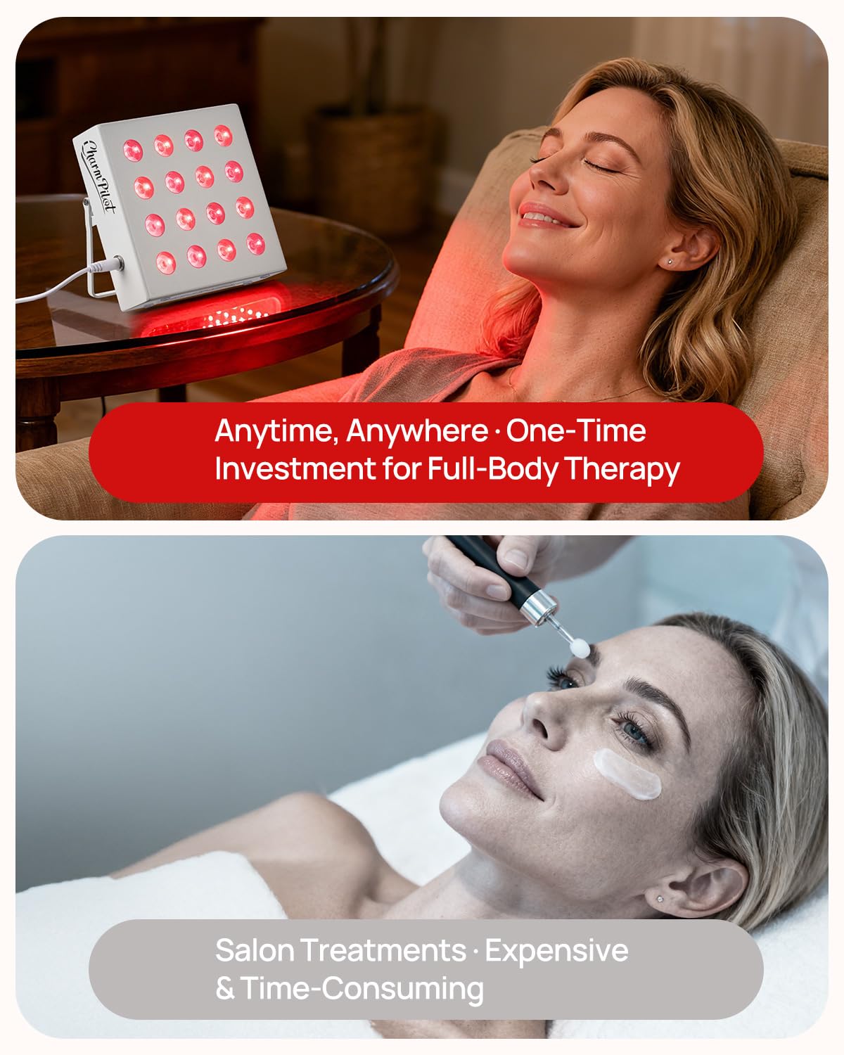 Red Light Therapy for Body Panel, FSA&HSA Eligible, 16‑LED 6 Wavelengths (630 nm, 660 nm, 810 nm, 830nm, 850 nm, 940 nm) Near‑Infrared Light Therapy Device, Ease Discomfort and Revitalize Skin(White)
