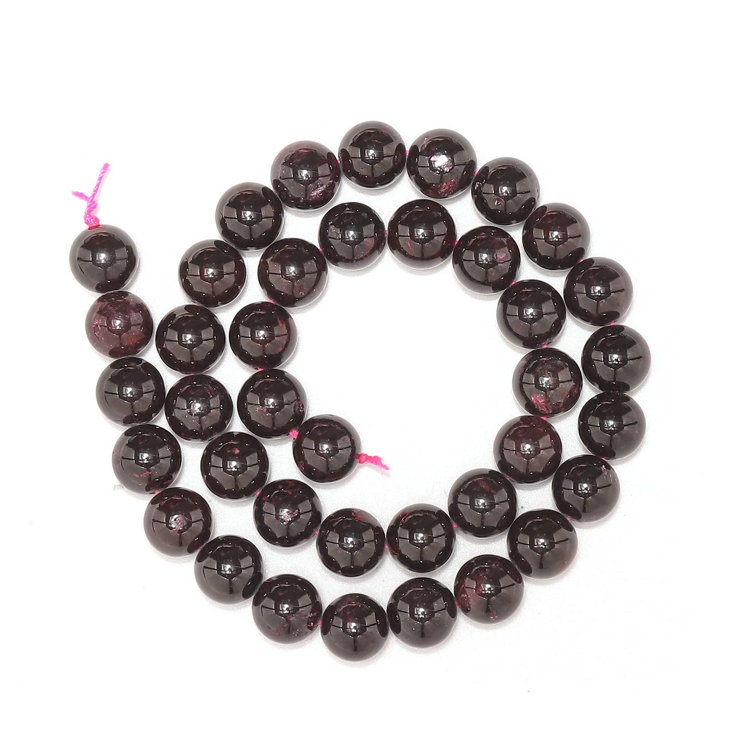 60pcs 6mm Natural Stone Beads Red Garnet Beads Energy Crystal Healing Power Gemstone for Jewelry Making, DIY Bracelet Necklace